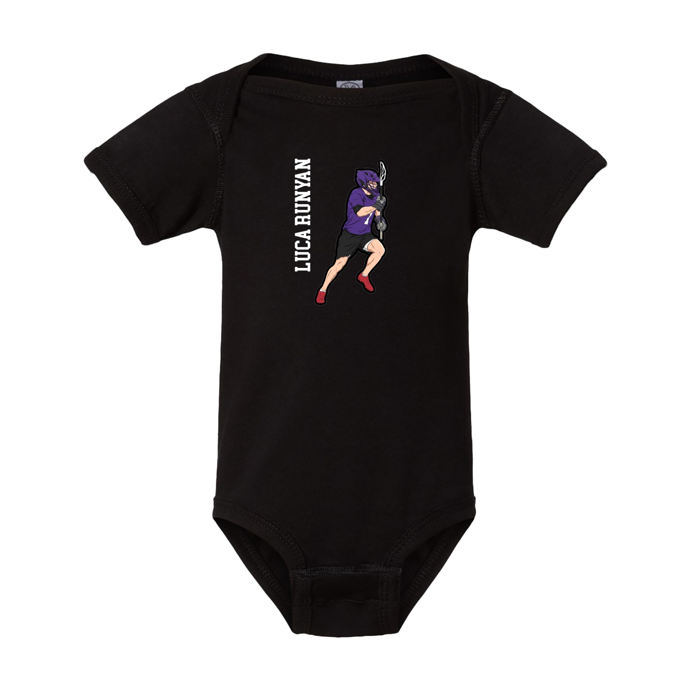 Baby Onesie — Name Vertical in Black
