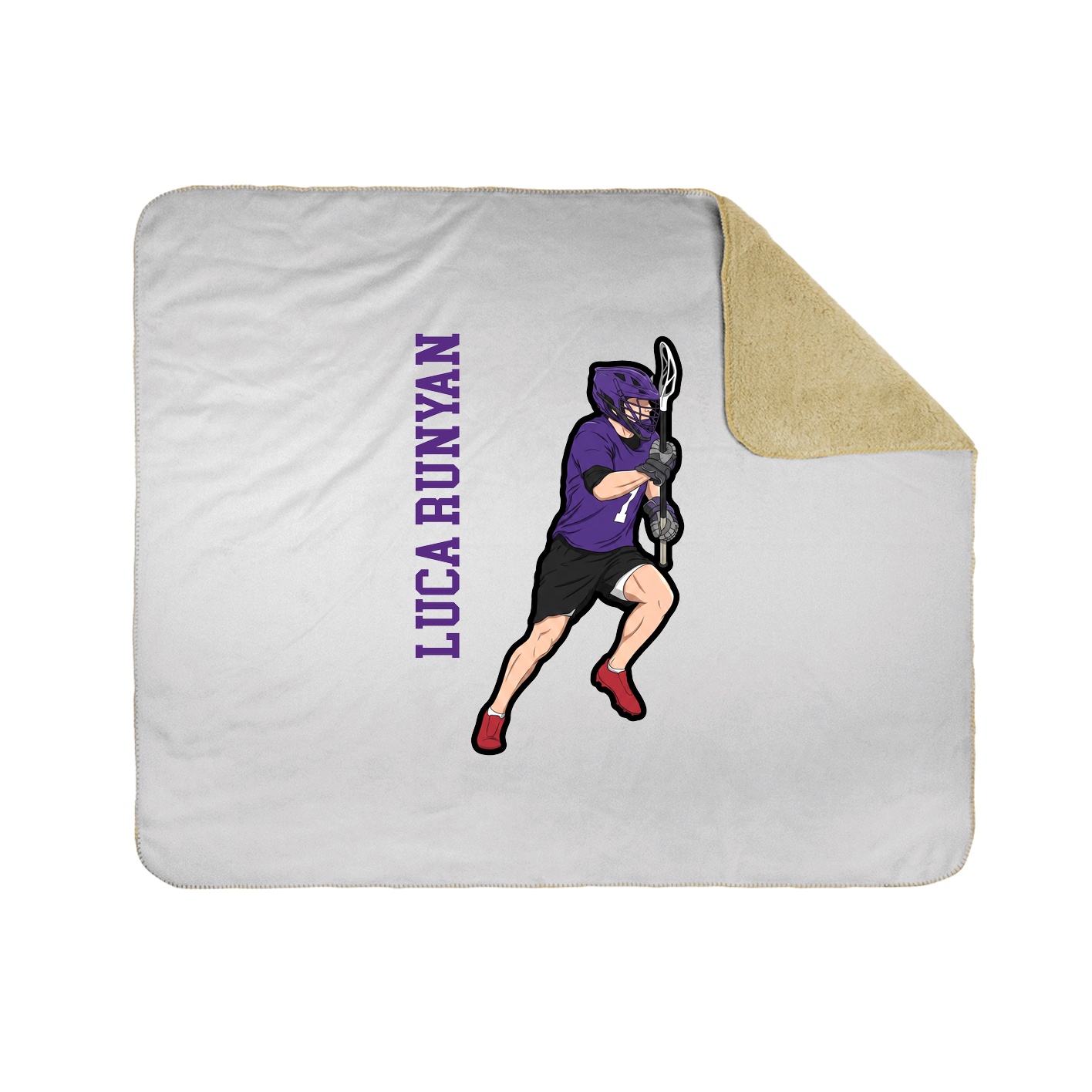 Throw Blanket — Name Vertical in White
