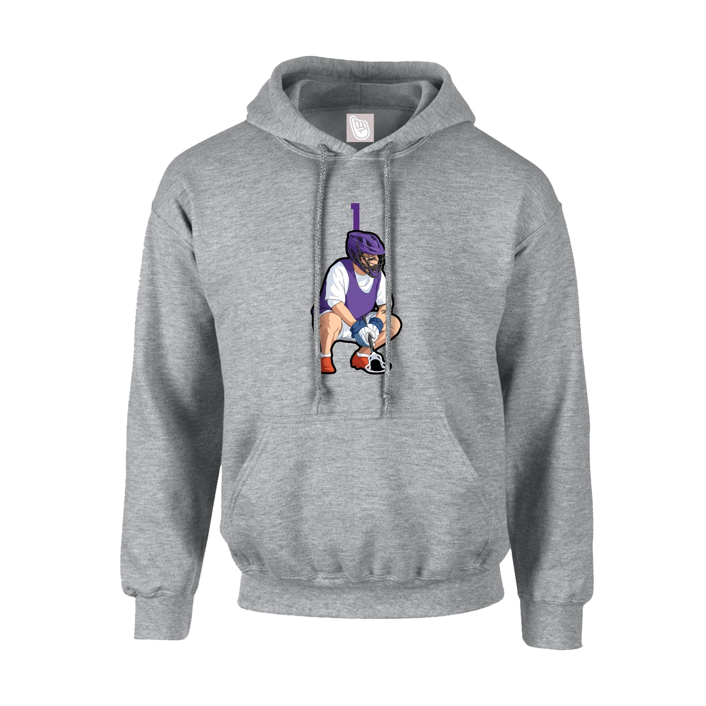 Youth Hoodie — Number Top in Grey