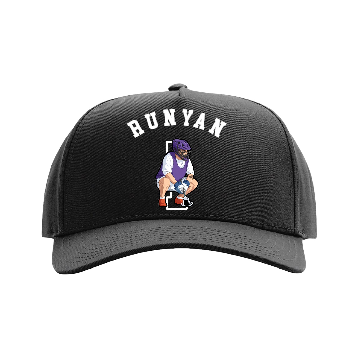 Full Fabric Five-Panel Champ Cap — Shirsey Arch in Black