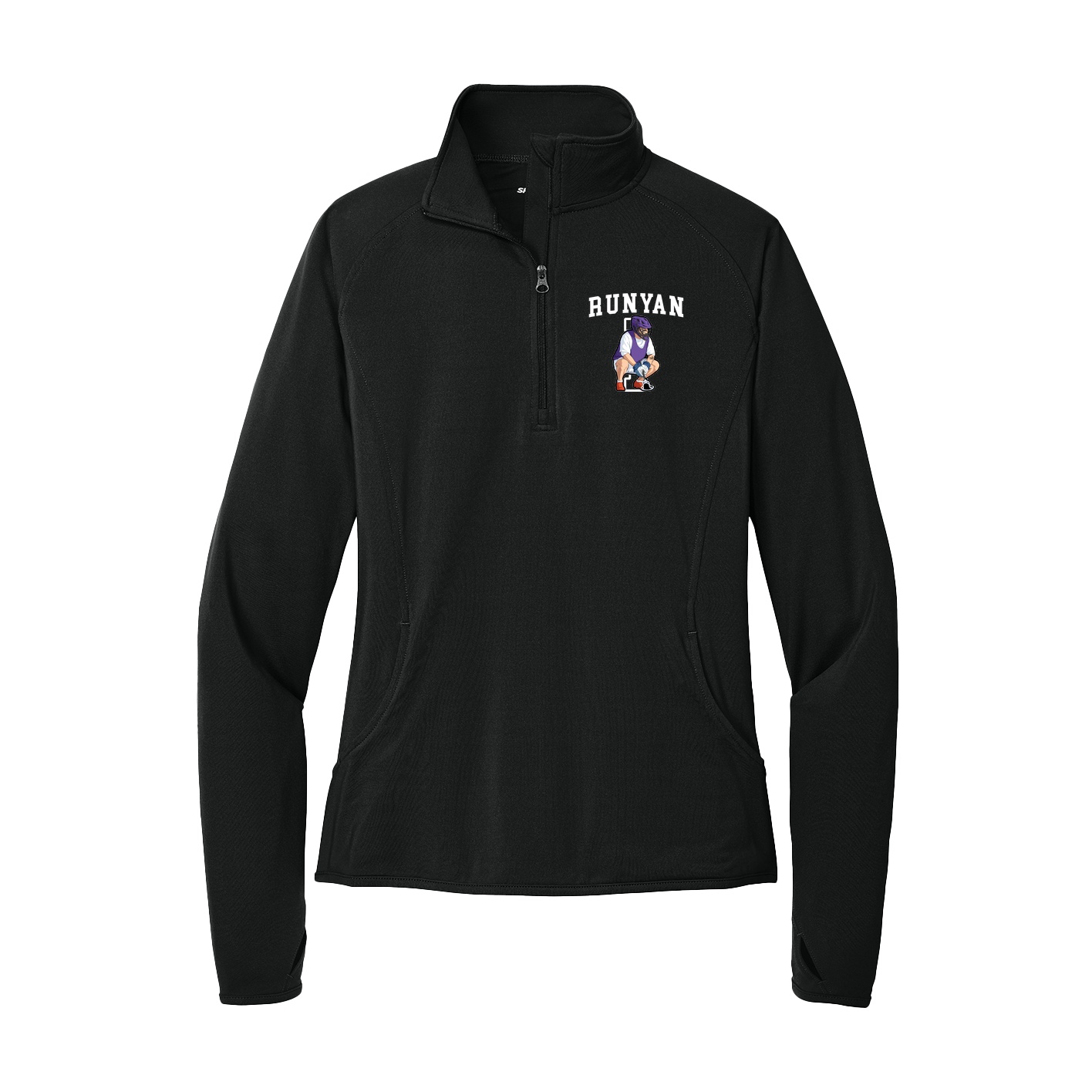 Women's Q-Zip Pullover — Shirsey in Black