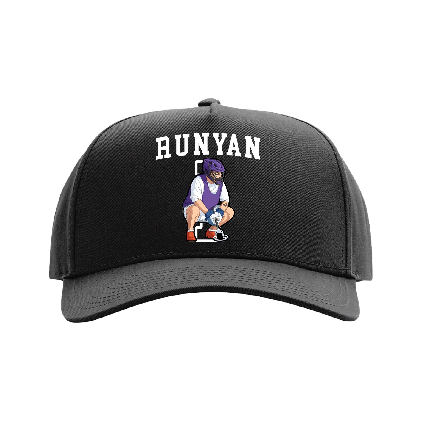 Full Fabric Five-Panel Champ Cap — Shirsey in Black