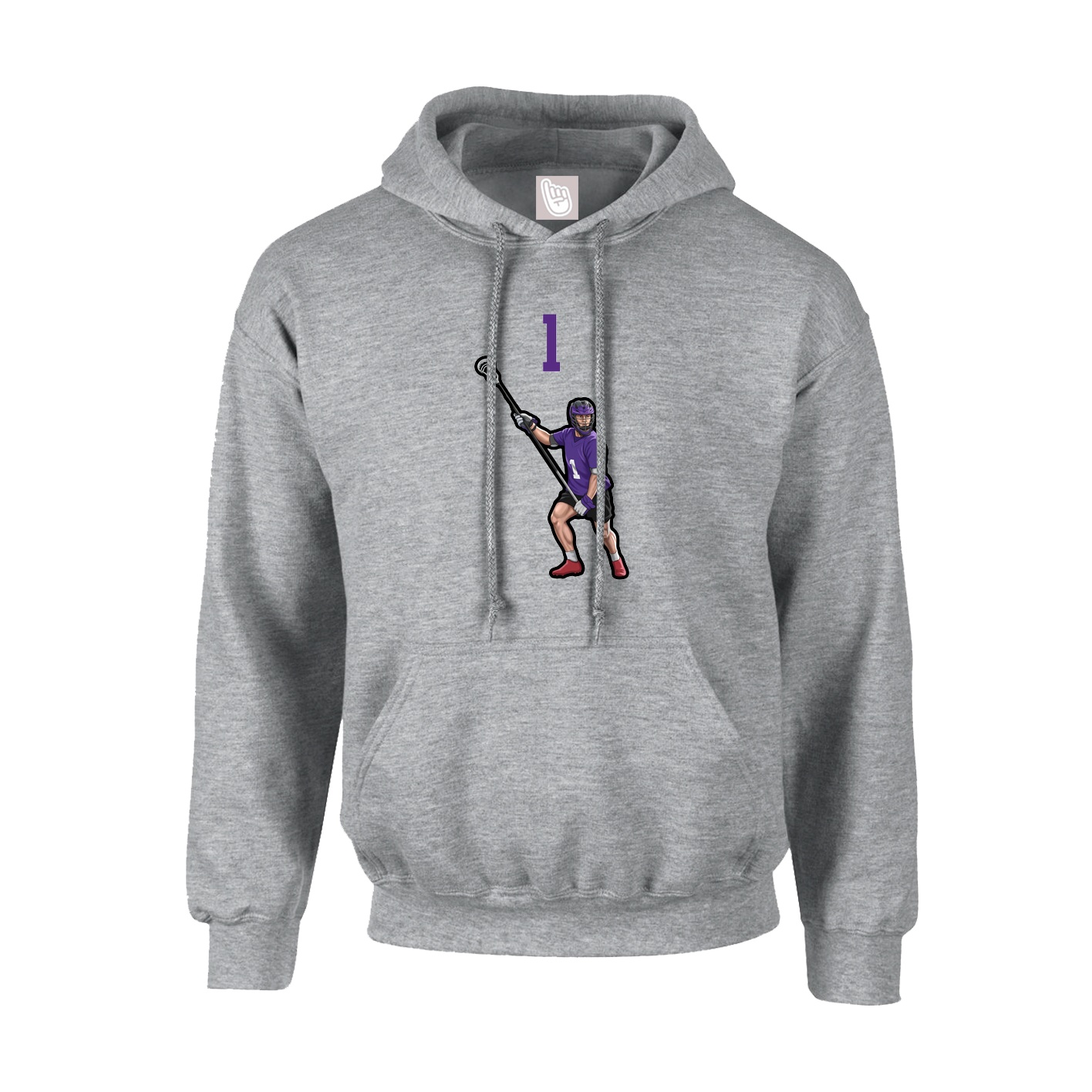 Hoodie — Number Top in Grey