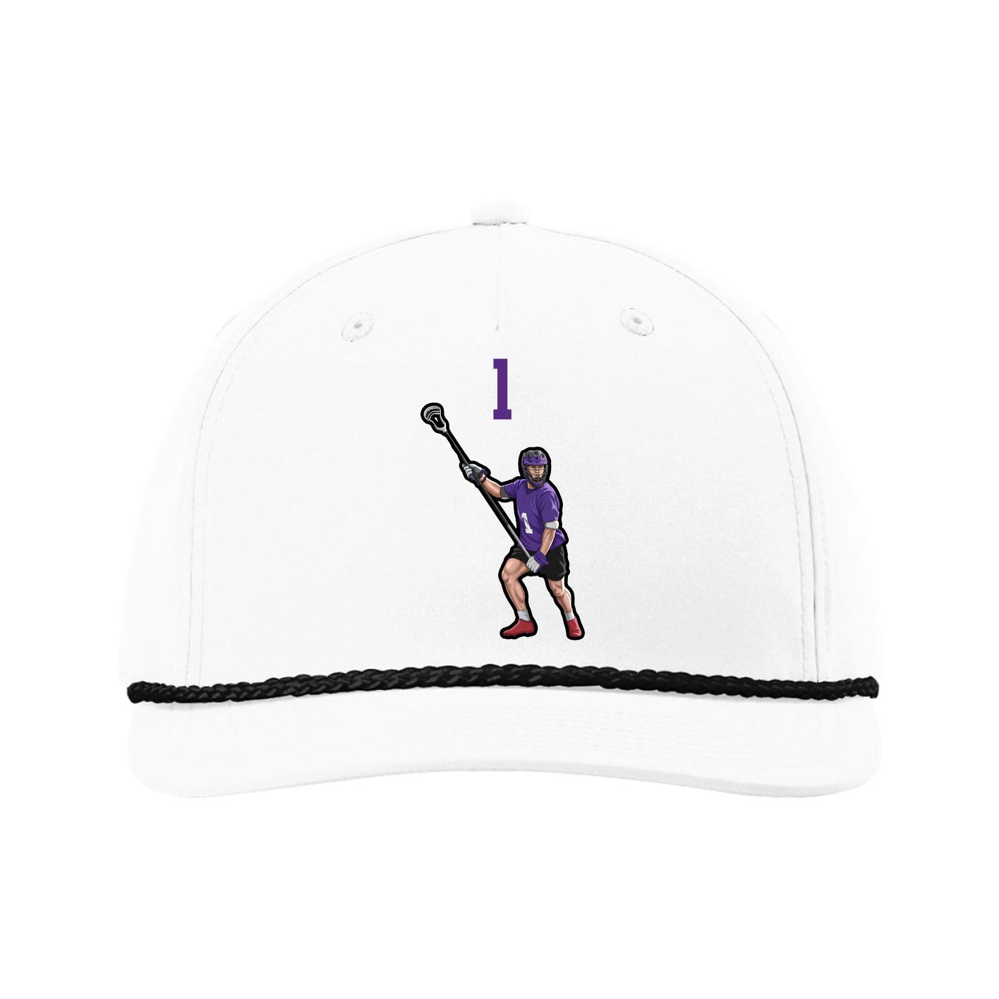 Five-Panel Classic Rope Cap — Number Top in White