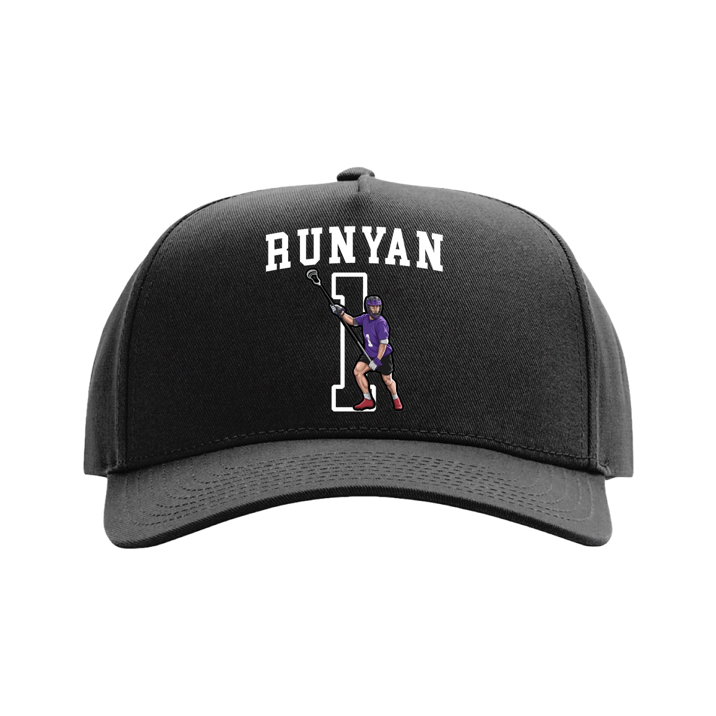 Full Fabric Five-Panel Champ Cap — Shirsey in Black