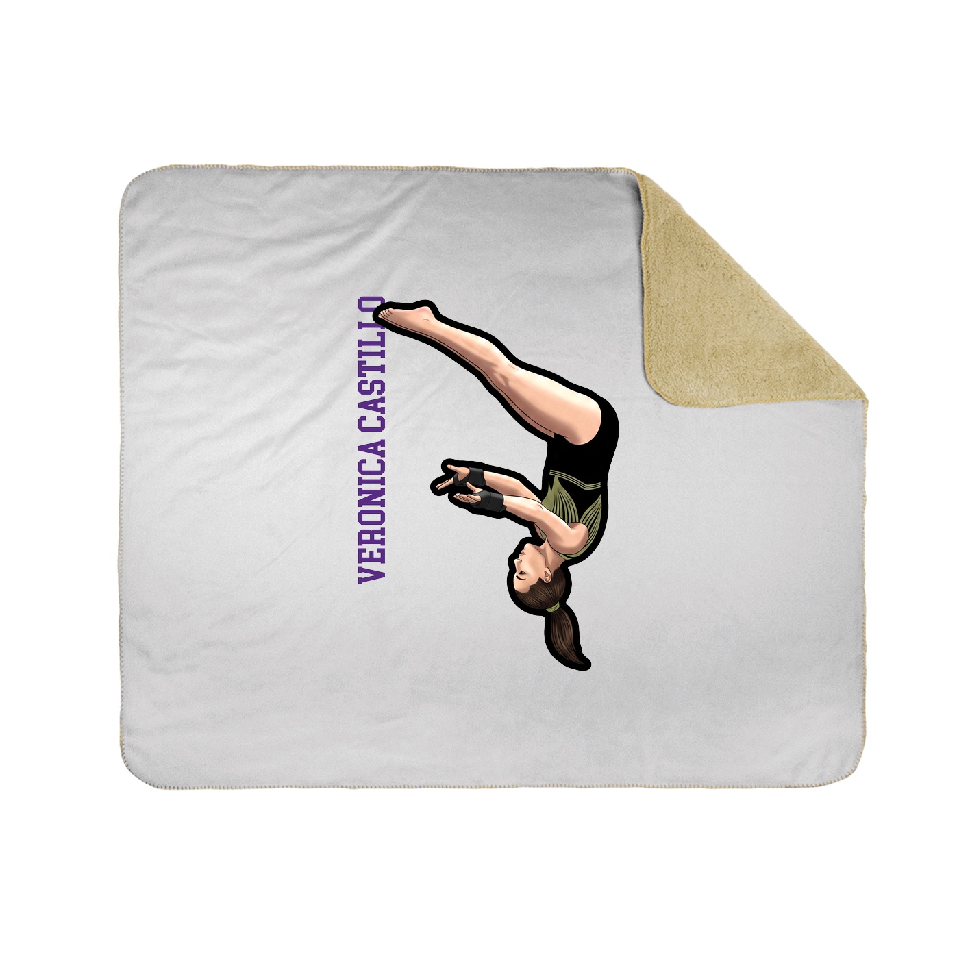 Throw Blanket — Name Vertical in White
