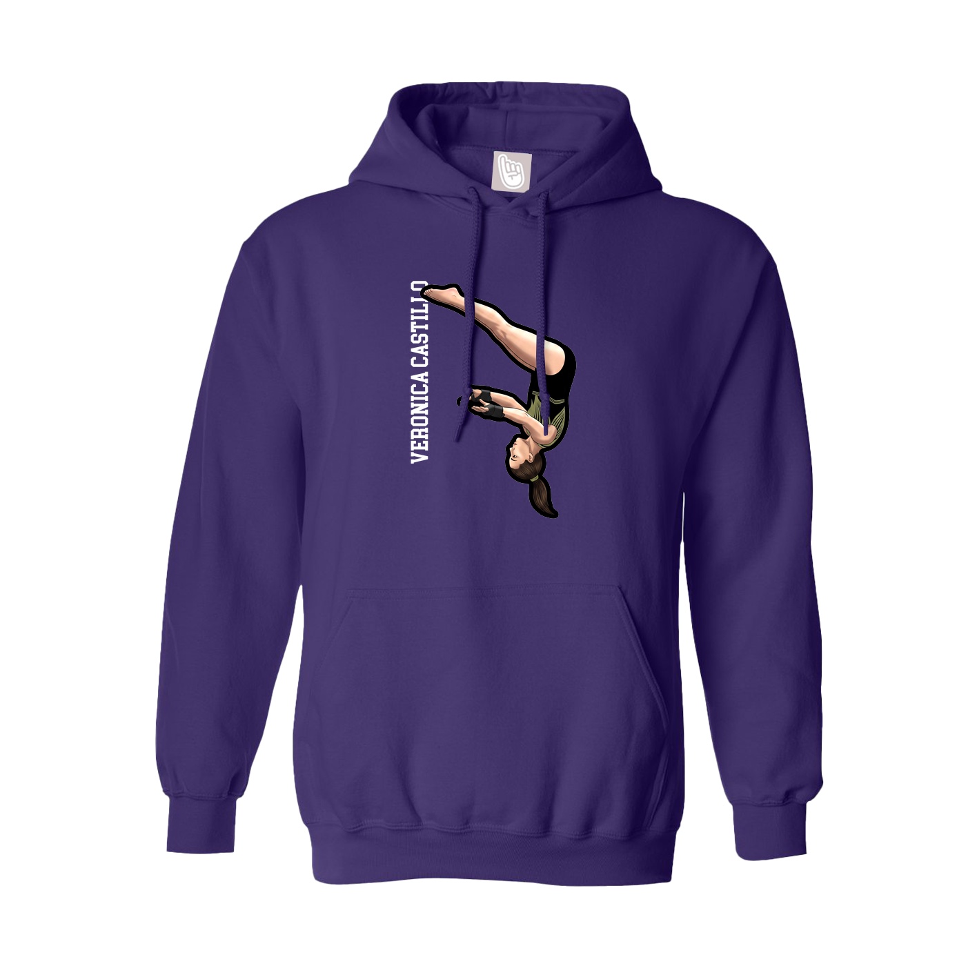 Youth Hoodie — Name Vertical in Purple