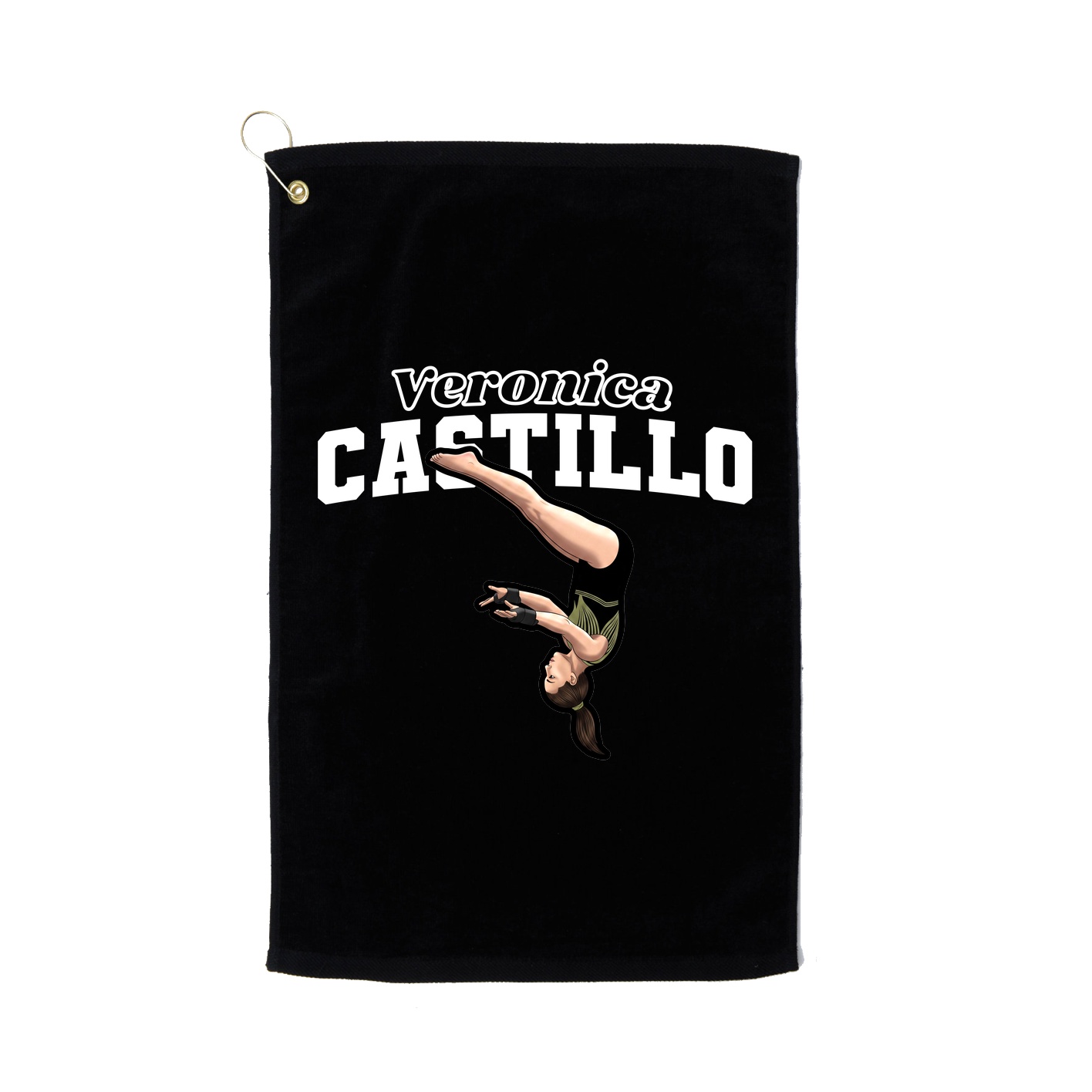 Golf Towel — Name Arch in Black