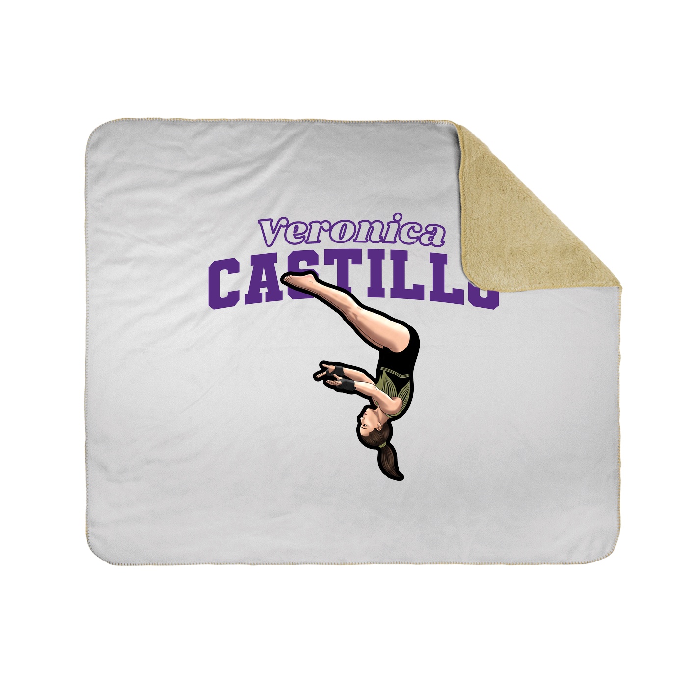 Throw Blanket — Name Arch in White