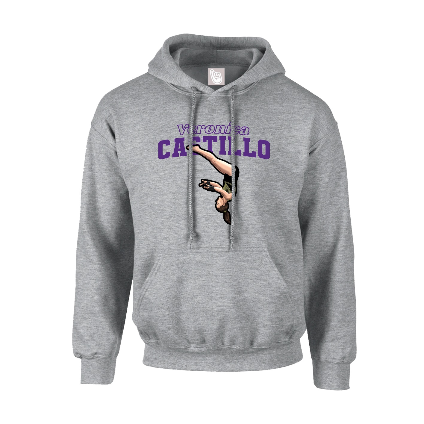 Hoodie — Name Arch in Grey