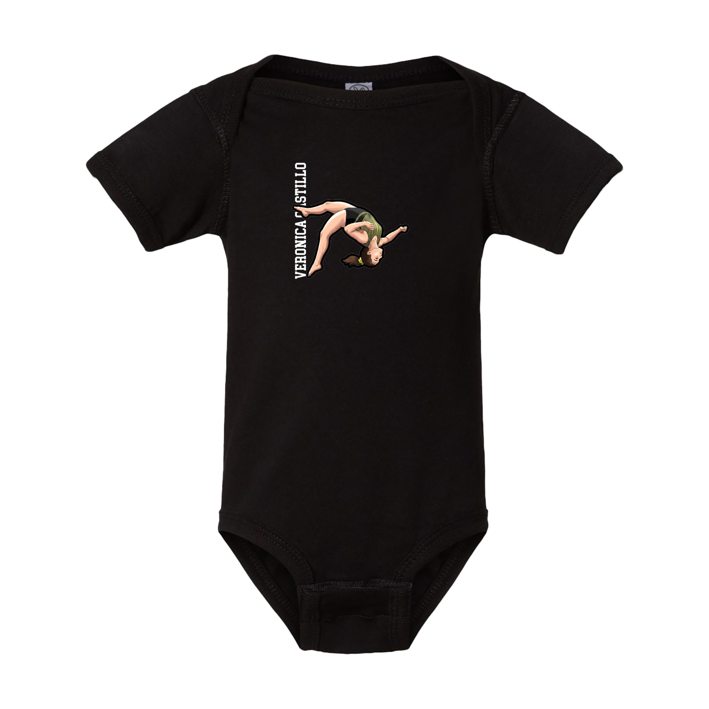Baby Onesie — Name Vertical in Black