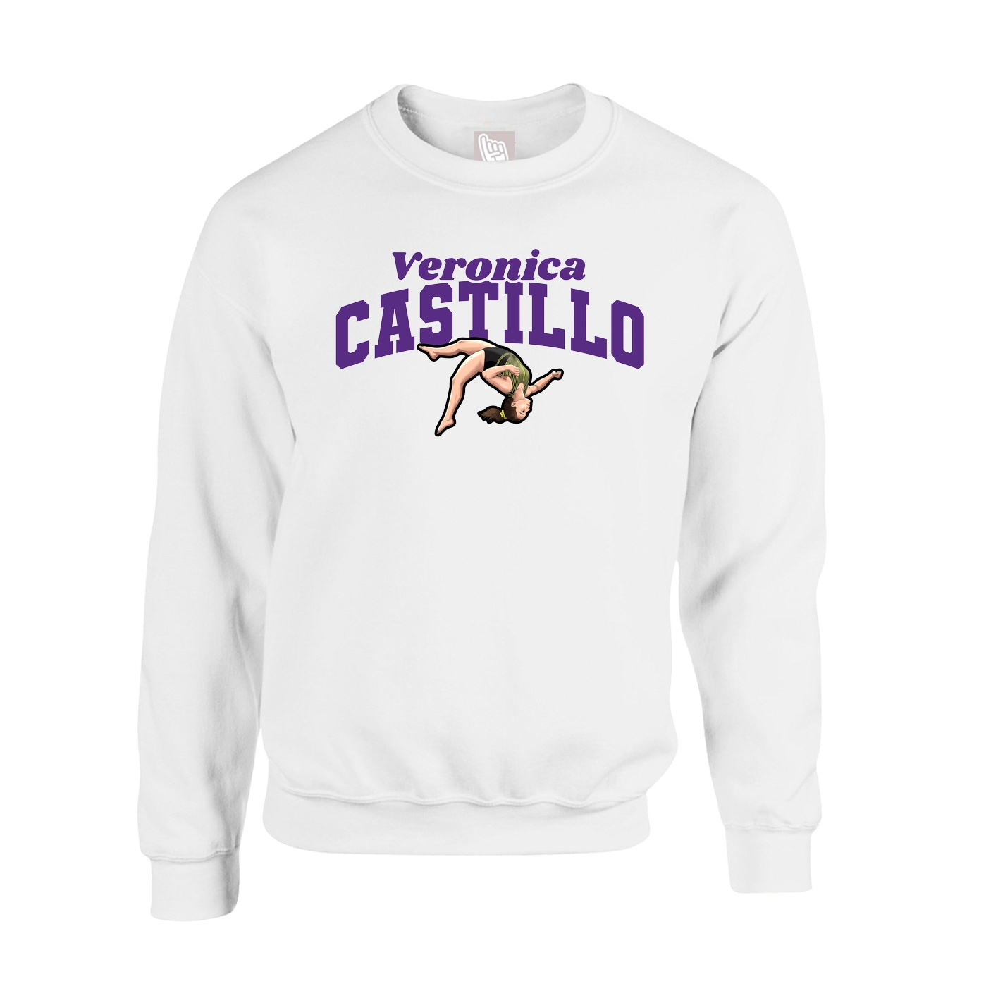 Fleece Crew — Signature Arch in White