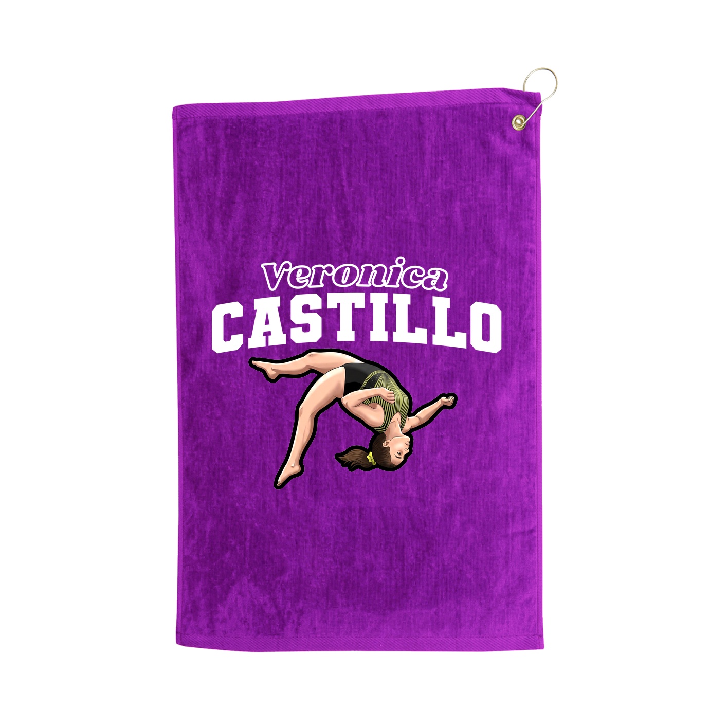 Golf Towel — Name Arch in Purple
