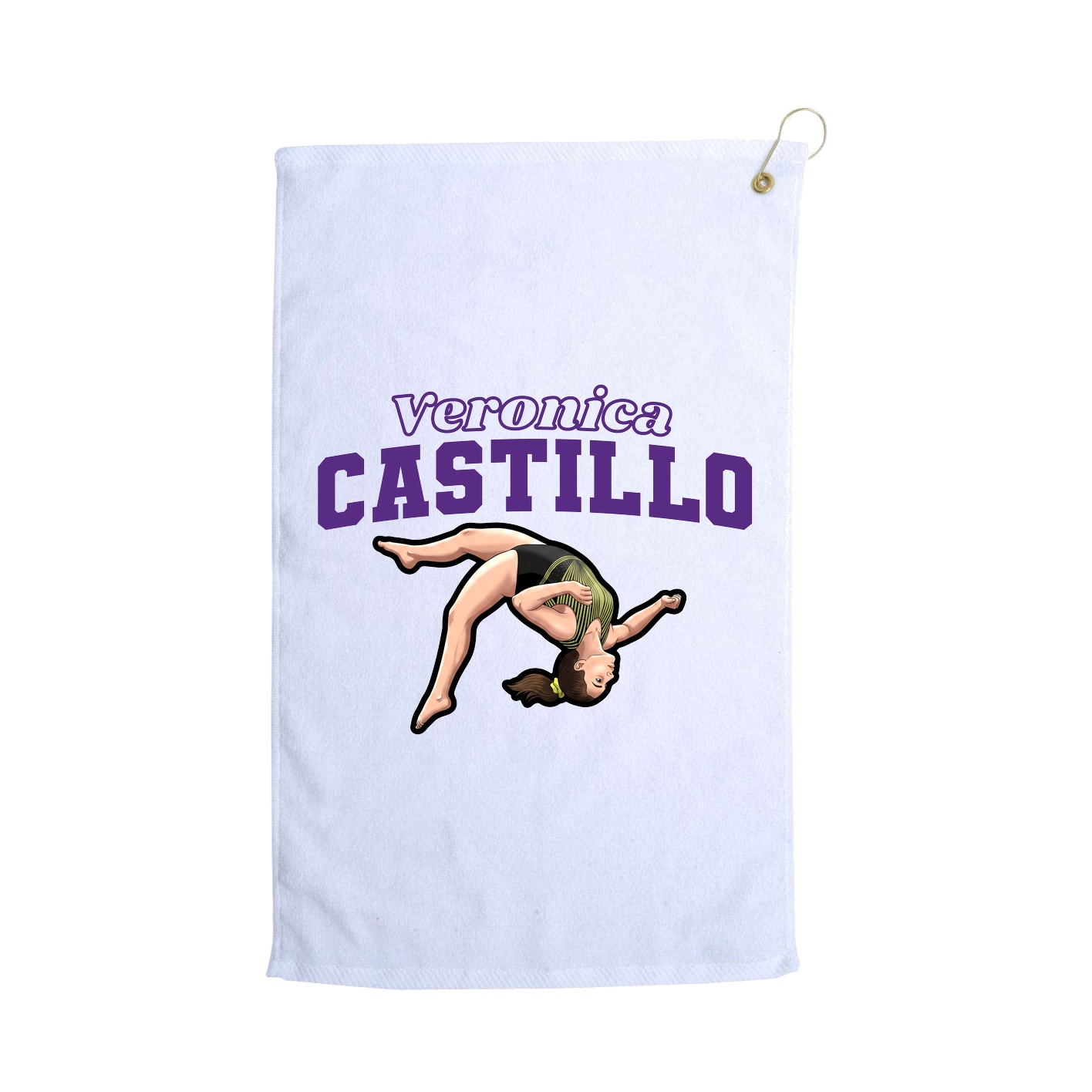 Golf Towel — Name Arch in White