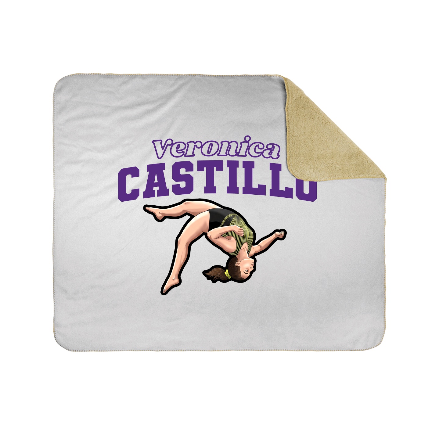 Throw Blanket — Name Arch in White