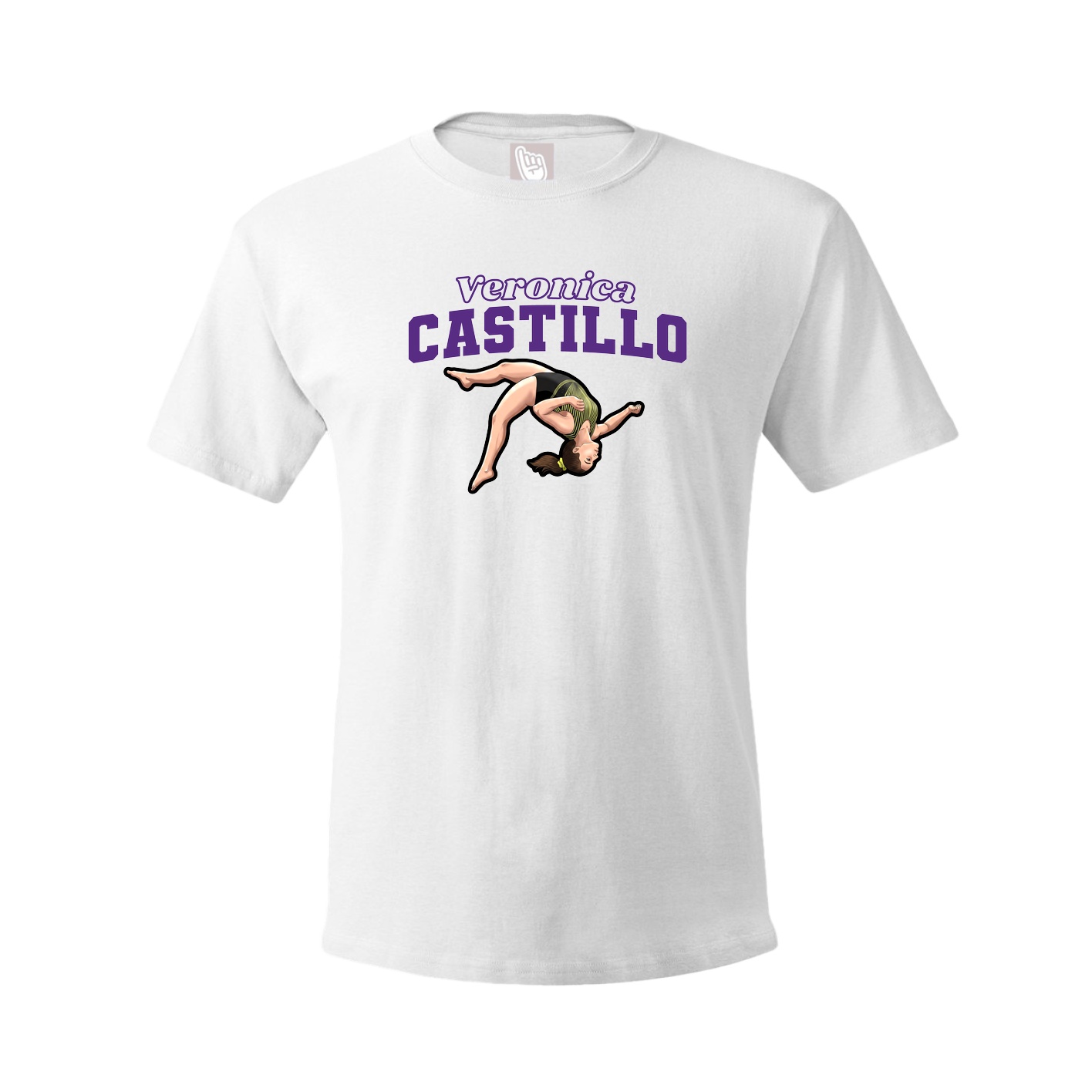 Youth Tee — Name Arch in White