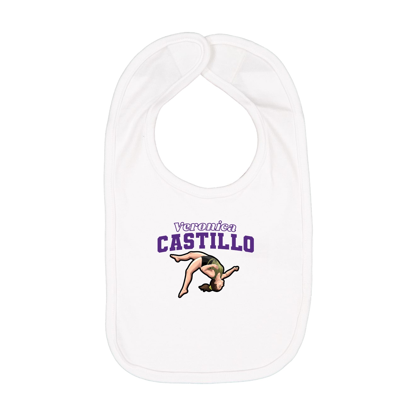 Infant Bib — Name Arch in White