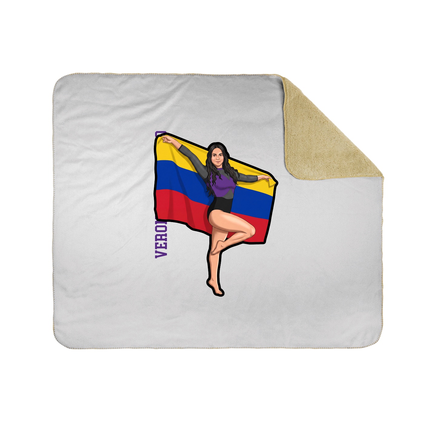 Throw Blanket — Name Vertical in White