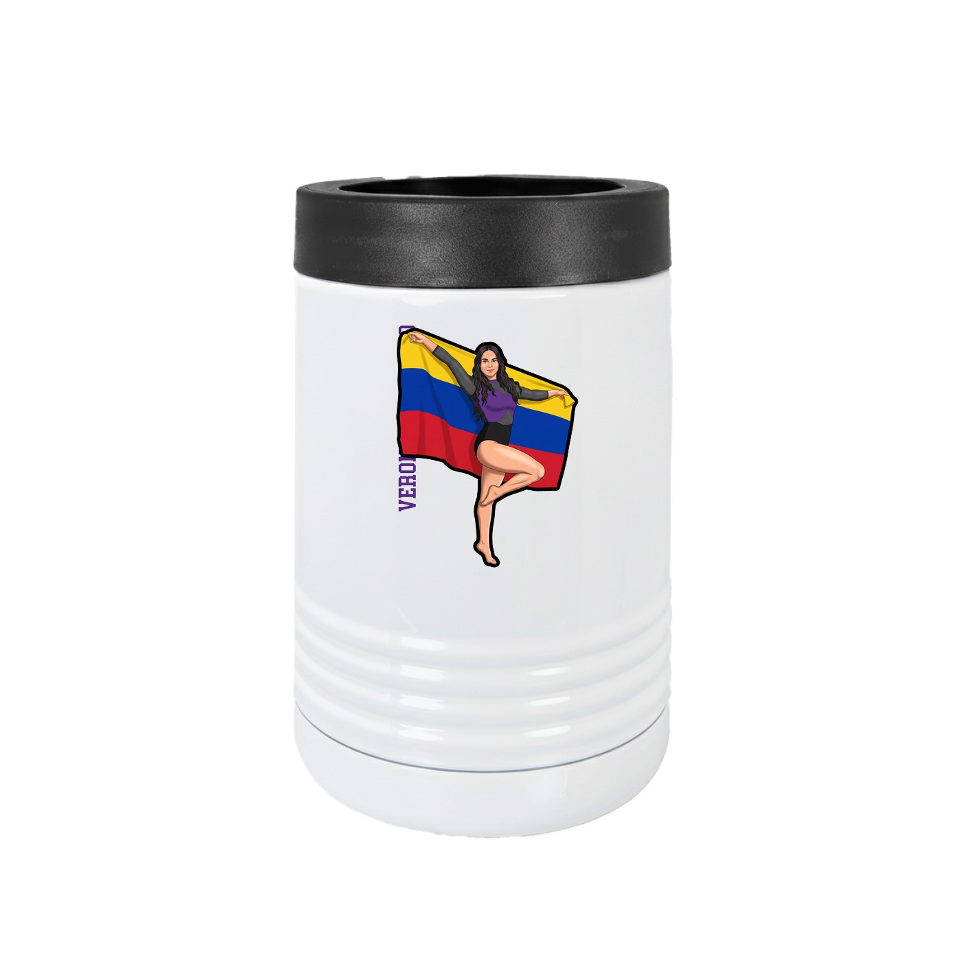 Beverage Holder — Name Vertical in White