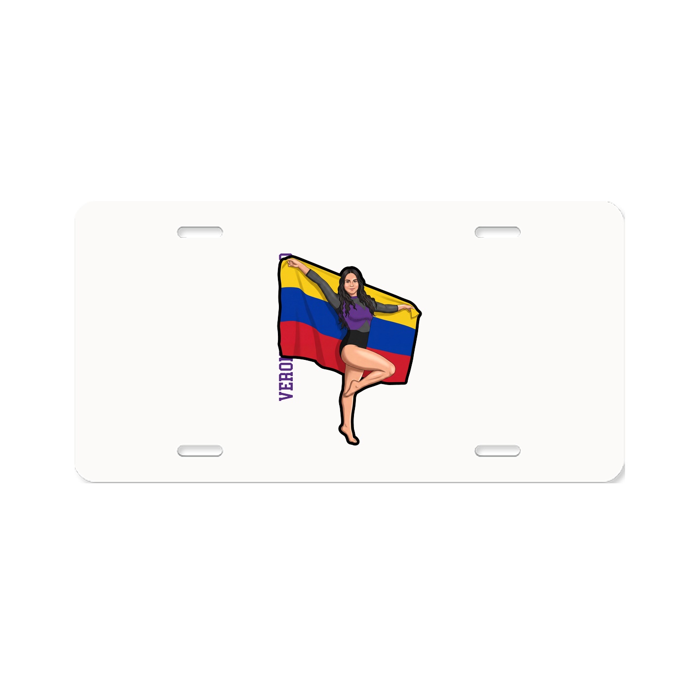 License Plate — Name Vertical in Classic