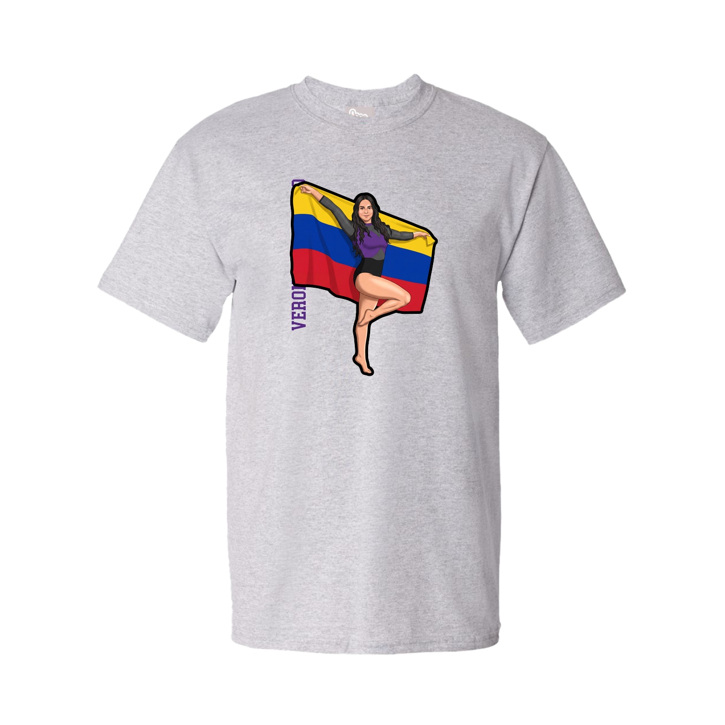 Tee — Name Vertical in Grey