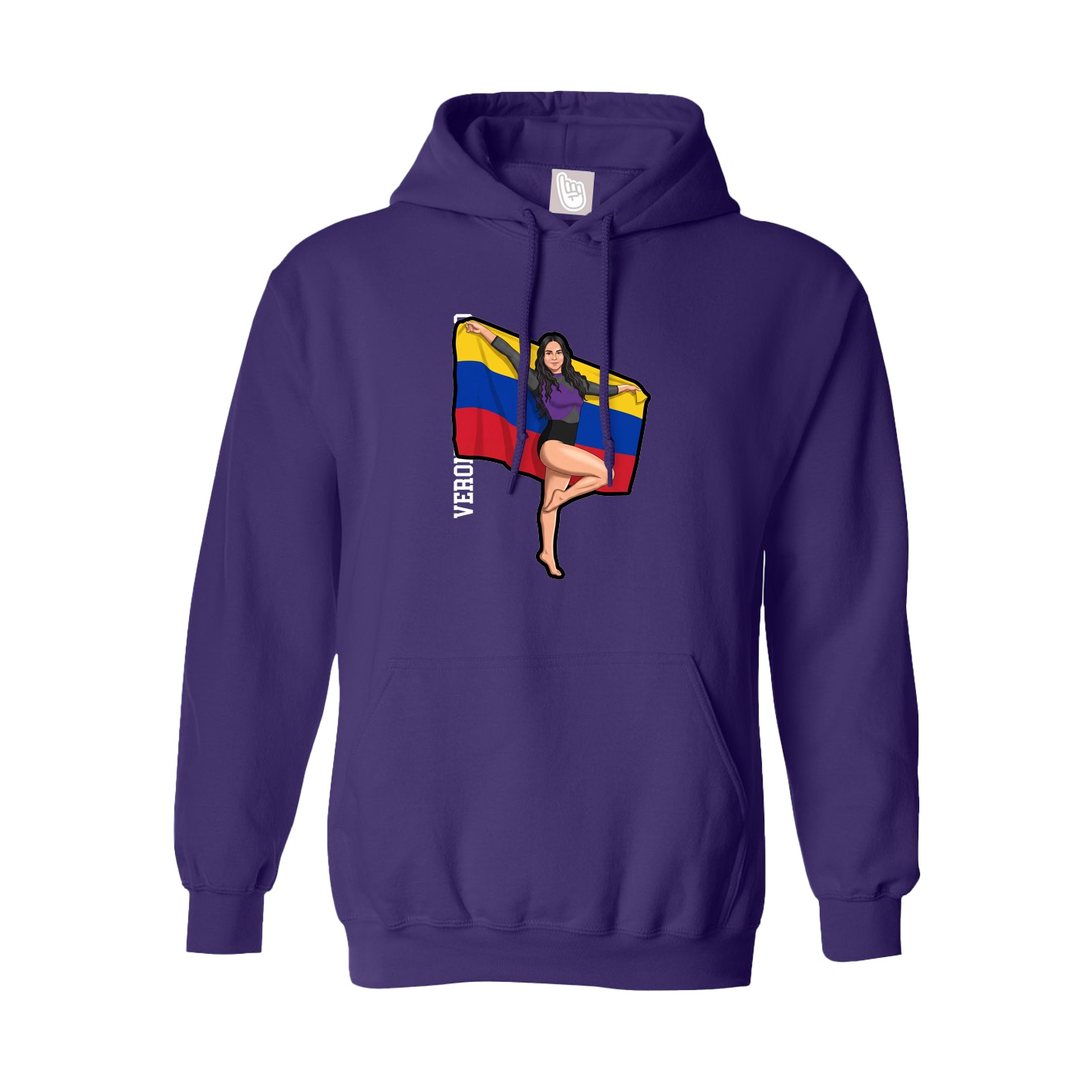 Youth Hoodie — Name Vertical in Purple