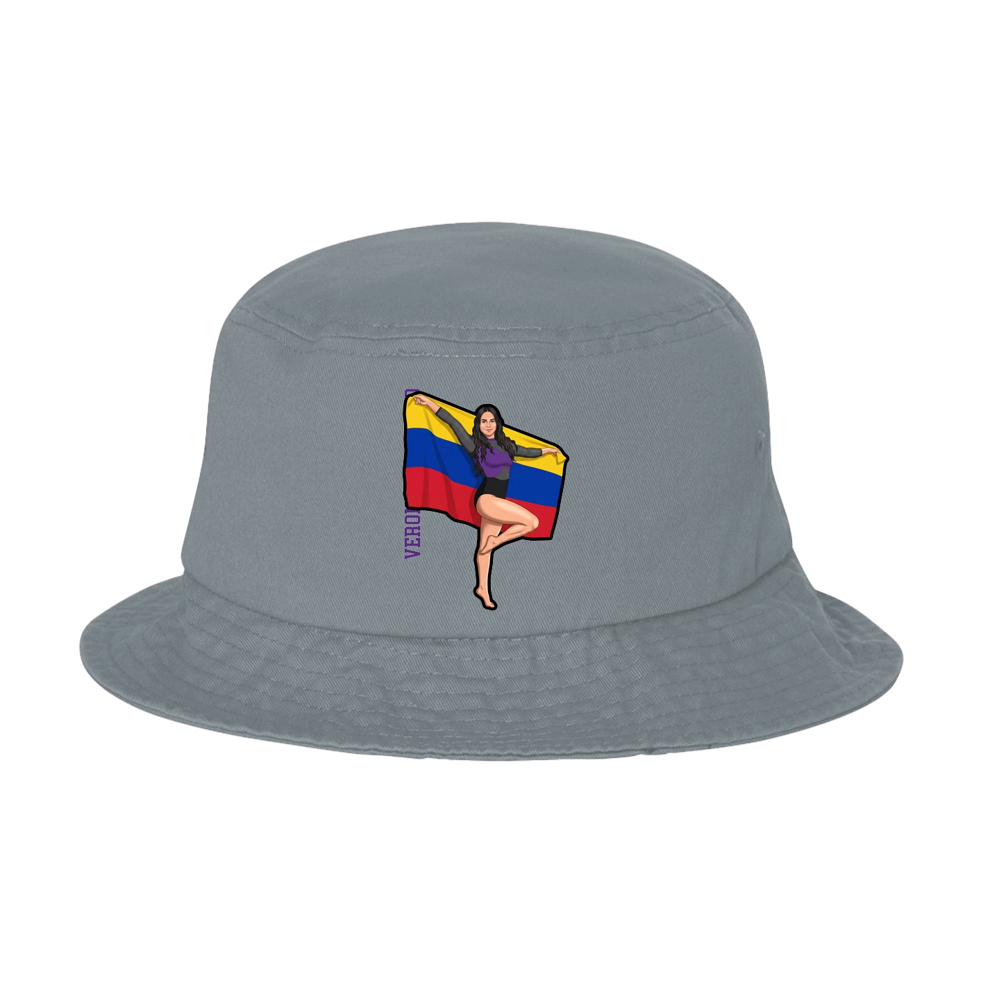 Bucket Cap — Name Vertical in Grey
