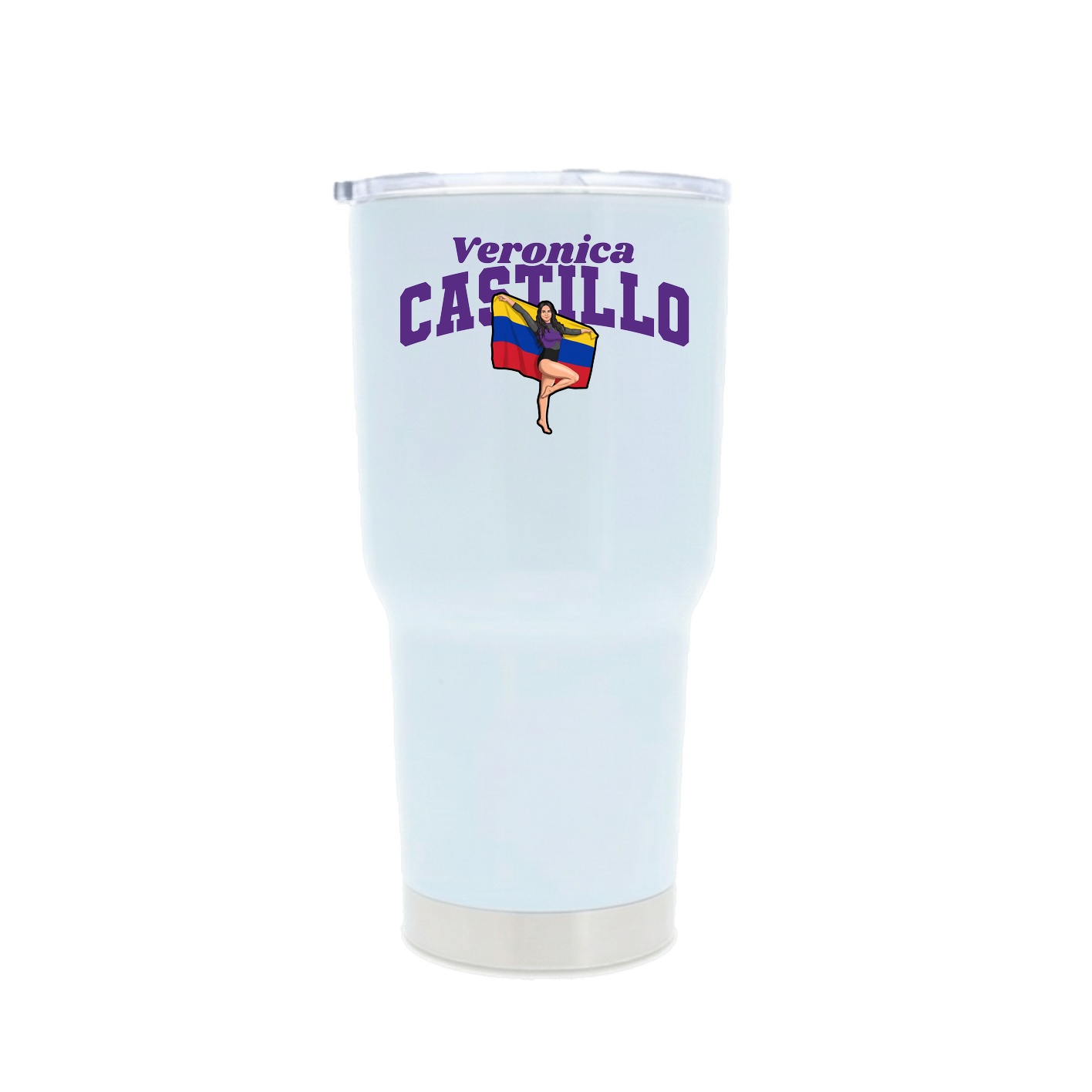 30oz Stainless Steel Tumbler — Signature Arch in White