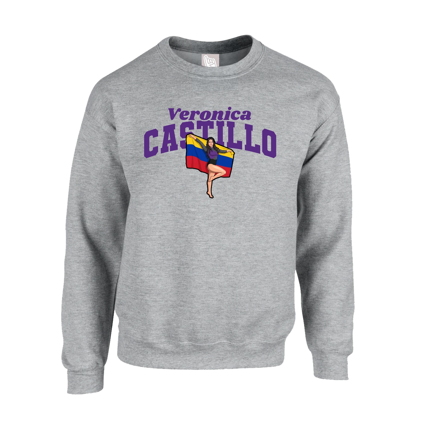 Fleece Crew — Signature Arch in Grey