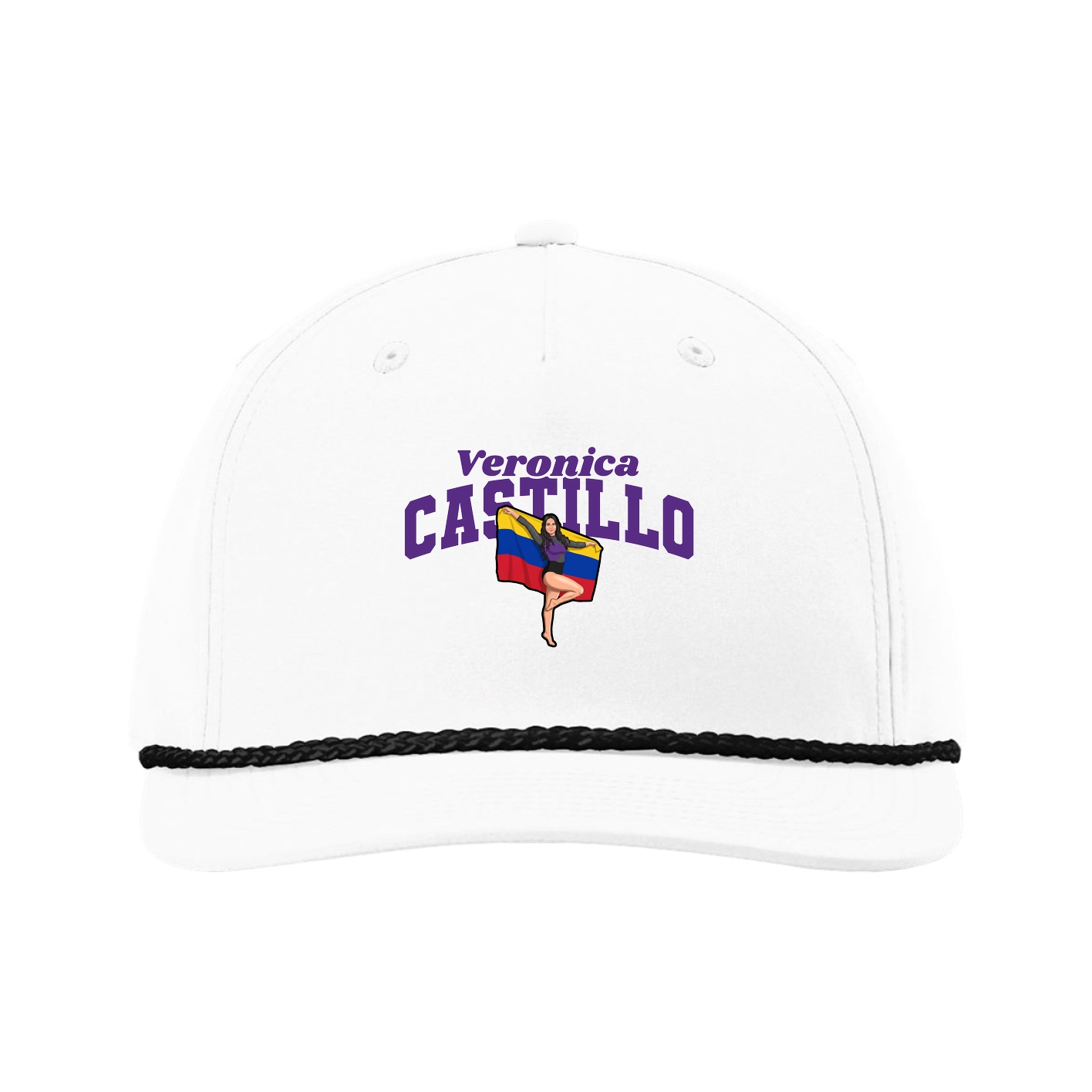 Five-Panel Classic Rope Cap — Signature Arch in White