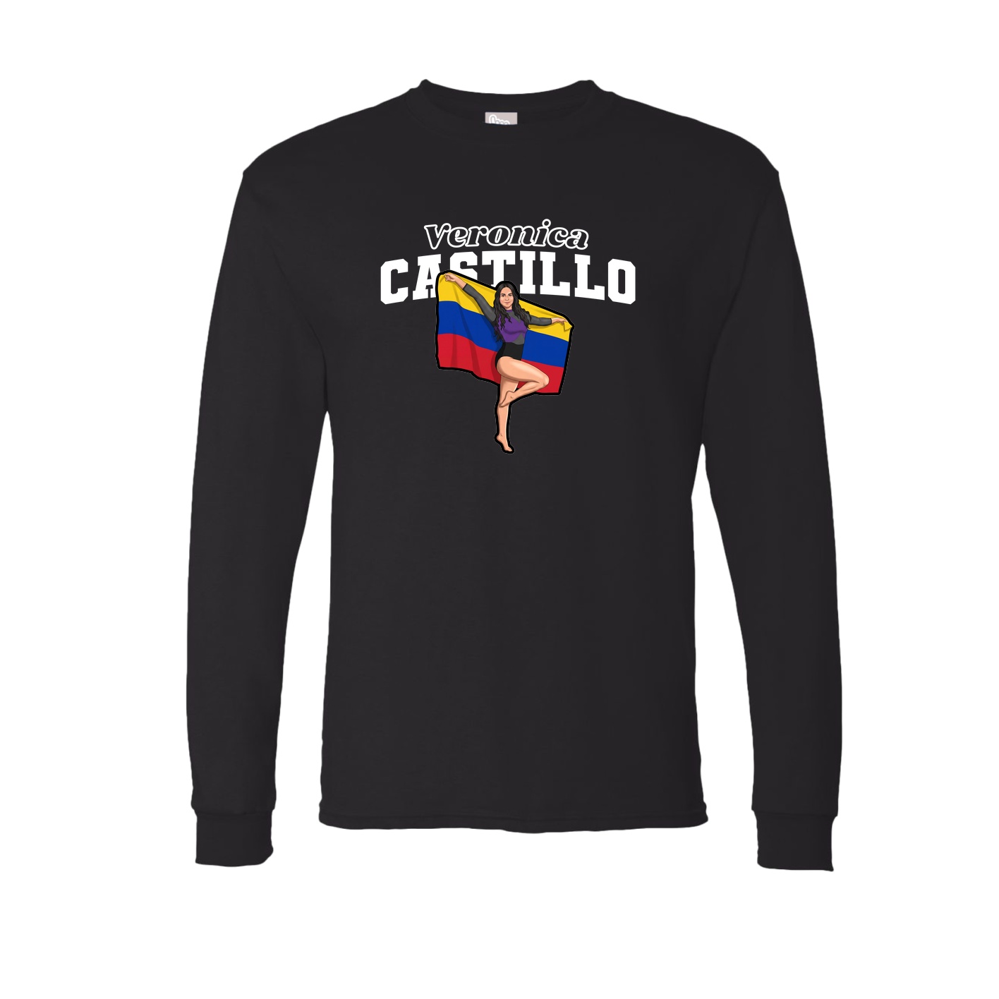 Long Sleeve Tee — Name Arch in Black