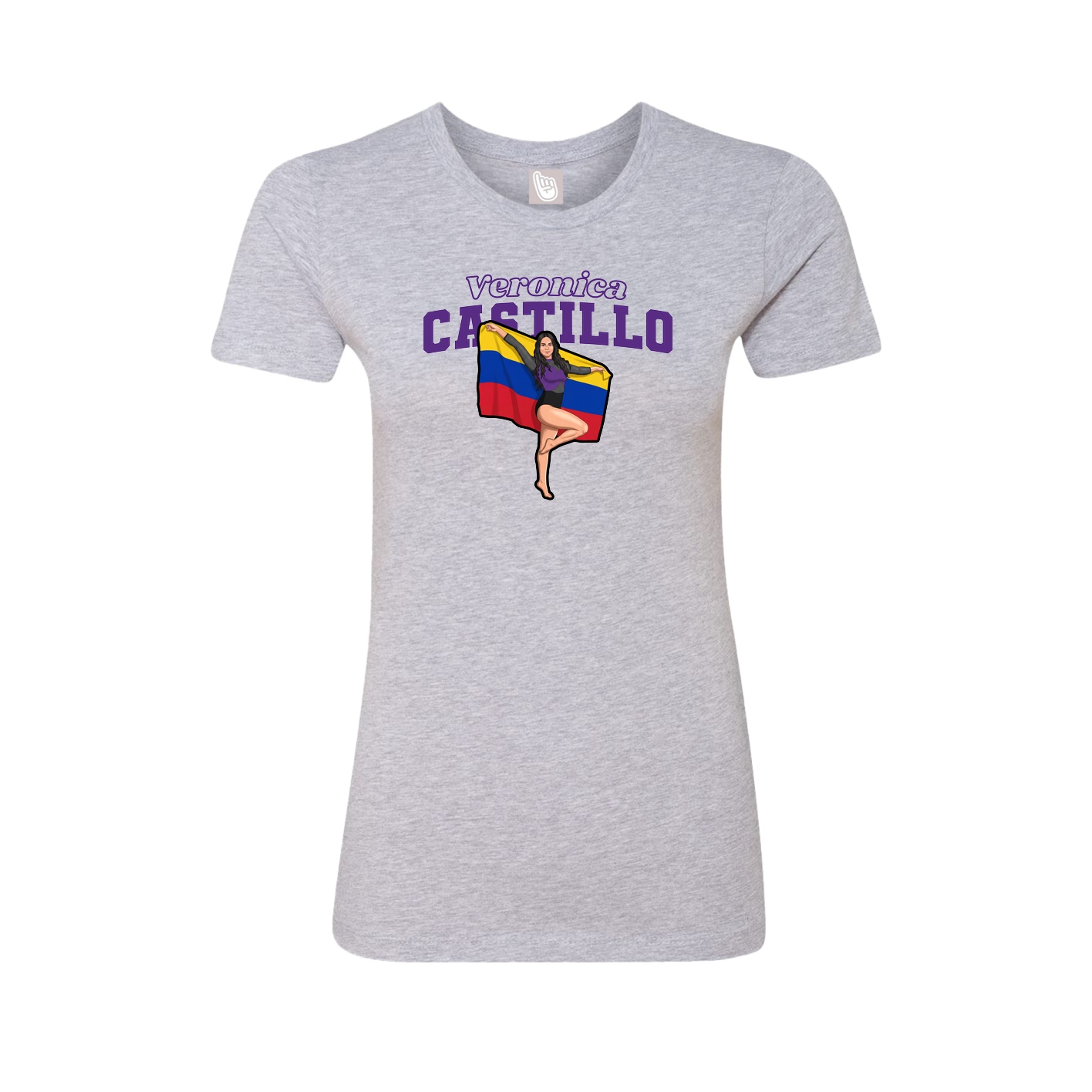 Womens Tee — Name Arch in Grey