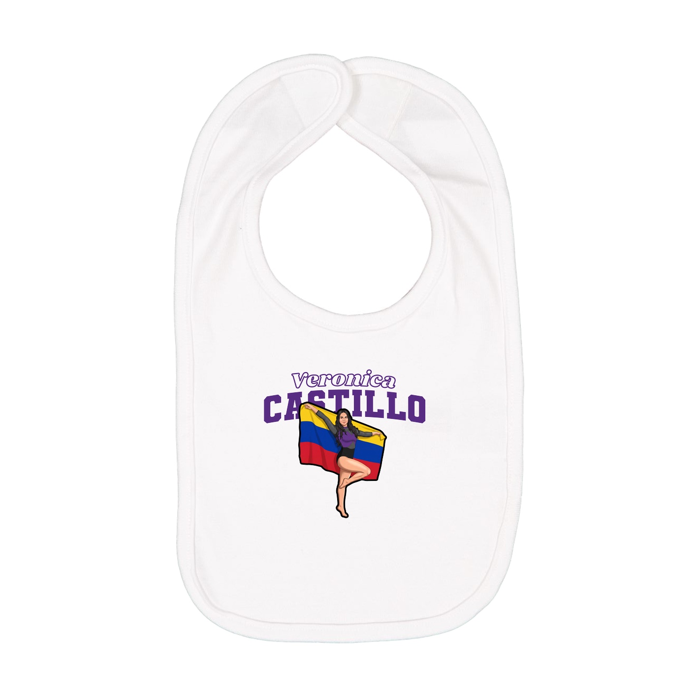 Infant Bib — Name Arch in White
