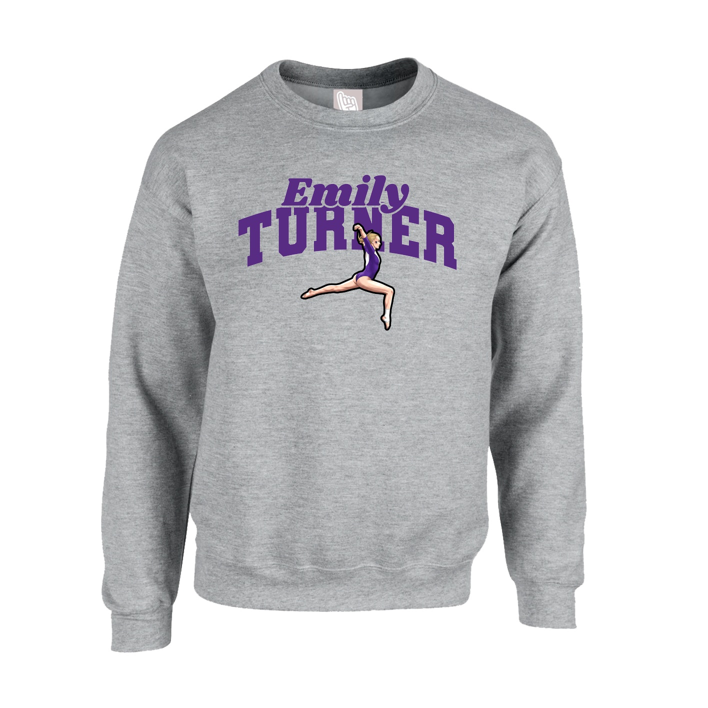 Fleece Crew — Signature Arch in Grey