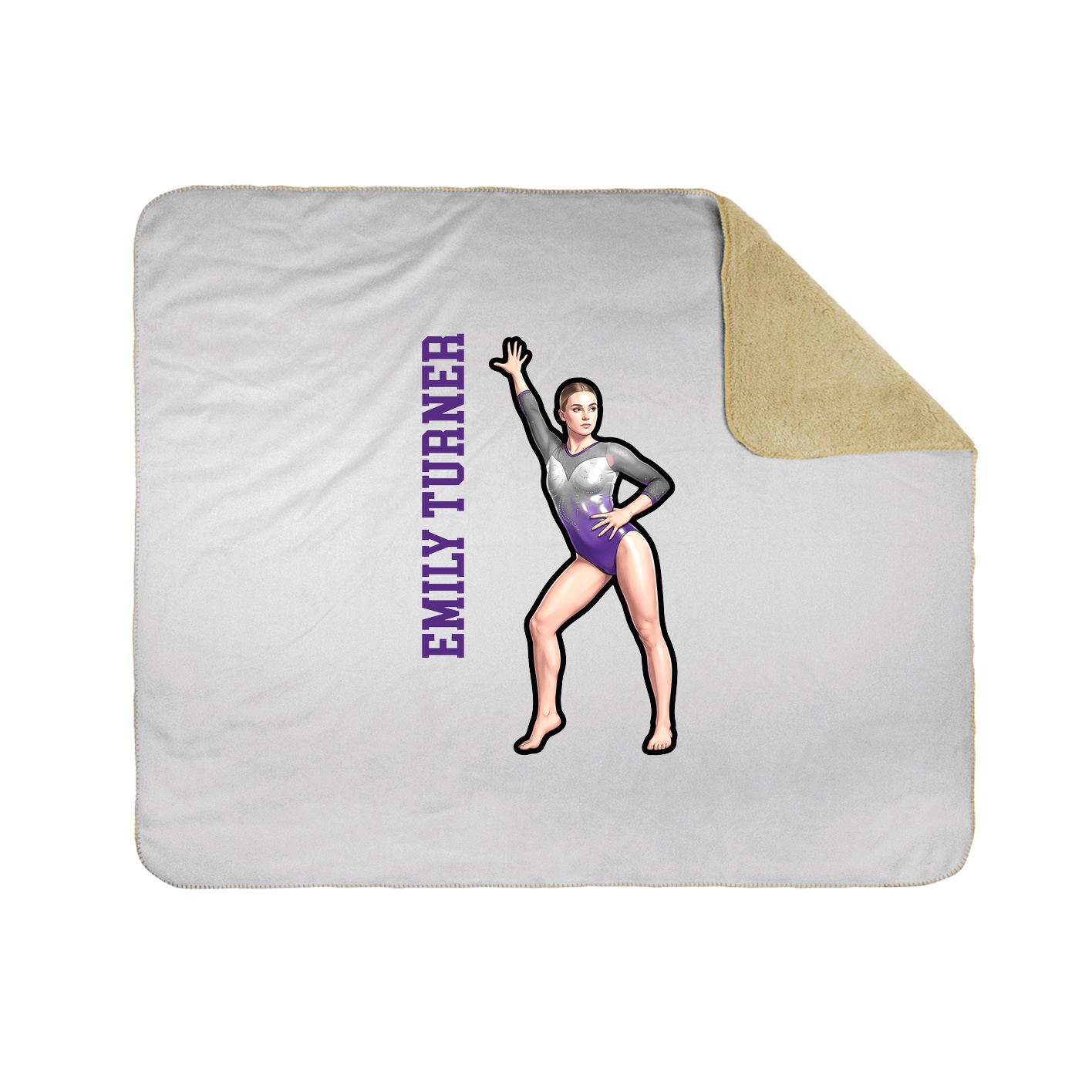 Throw Blanket — Name Vertical in White