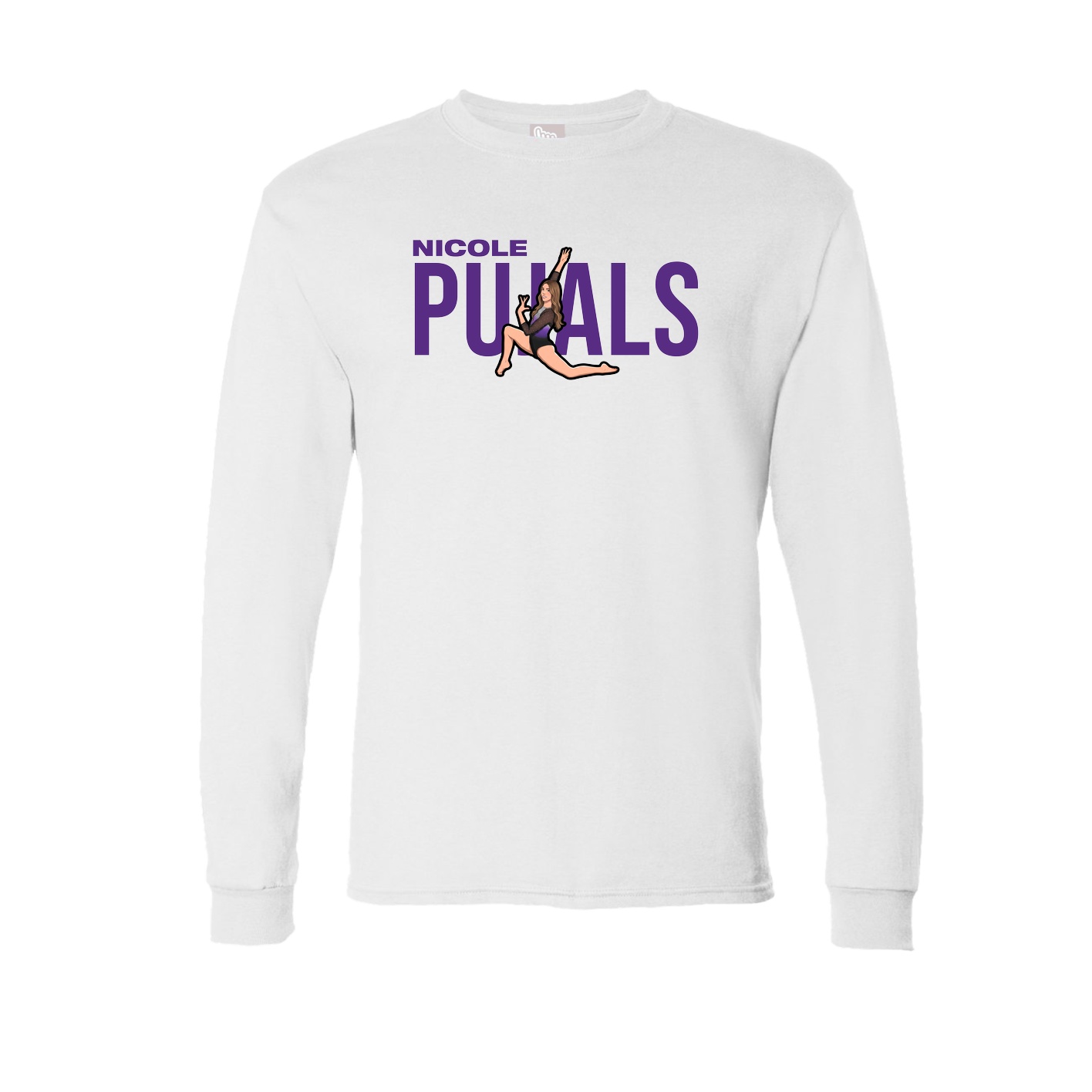 Long Sleeve Tee — Player Name in White