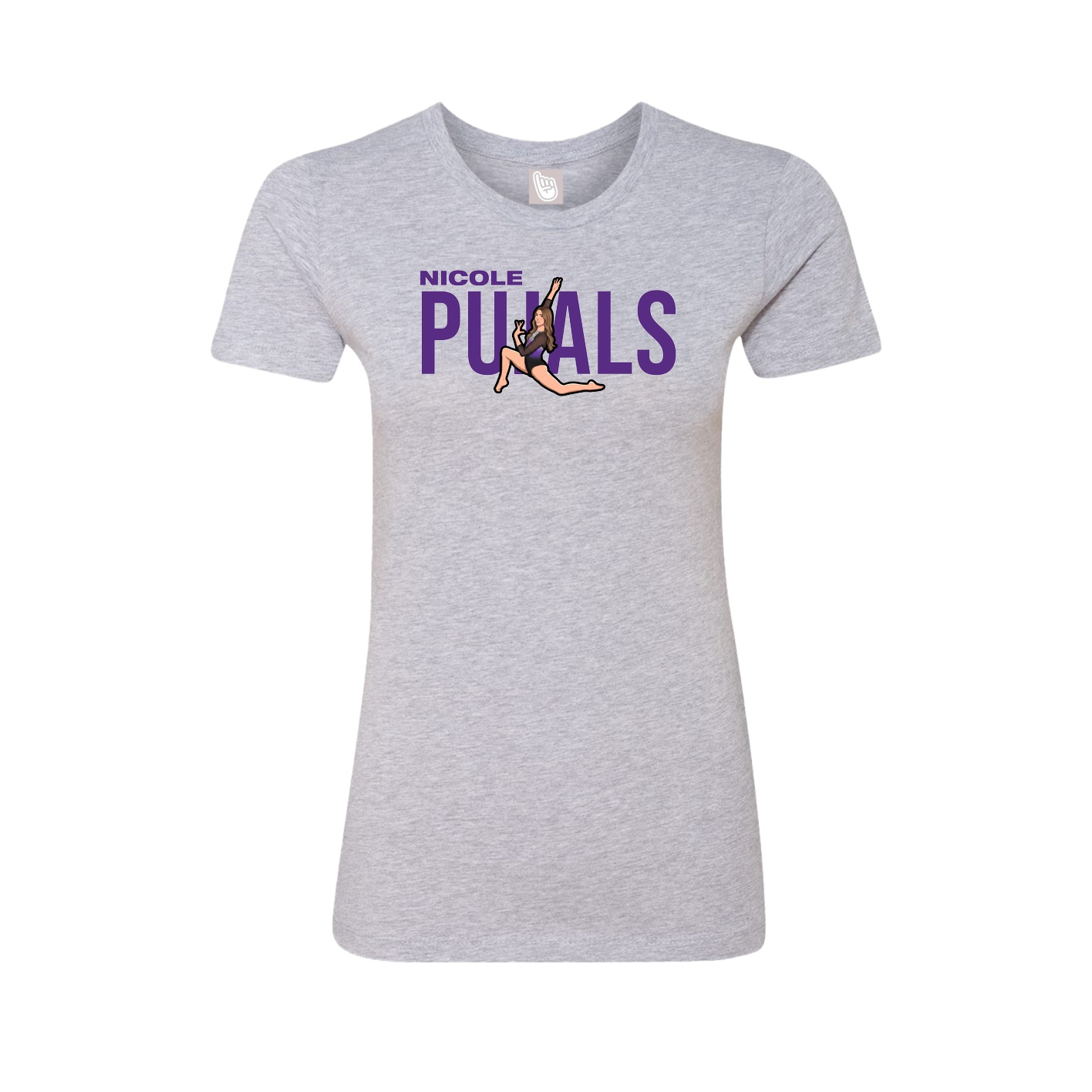 Fitted Women's Tee — Player Name in Grey