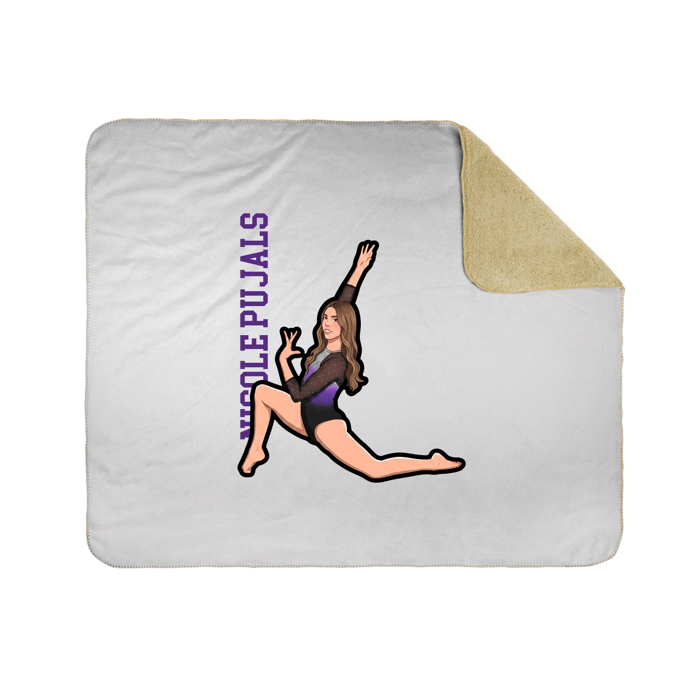 Throw Blanket — Name Vertical in White