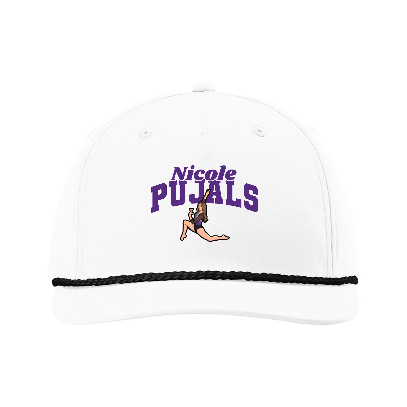 Five-Panel Classic Rope Cap — Signature Arch in White