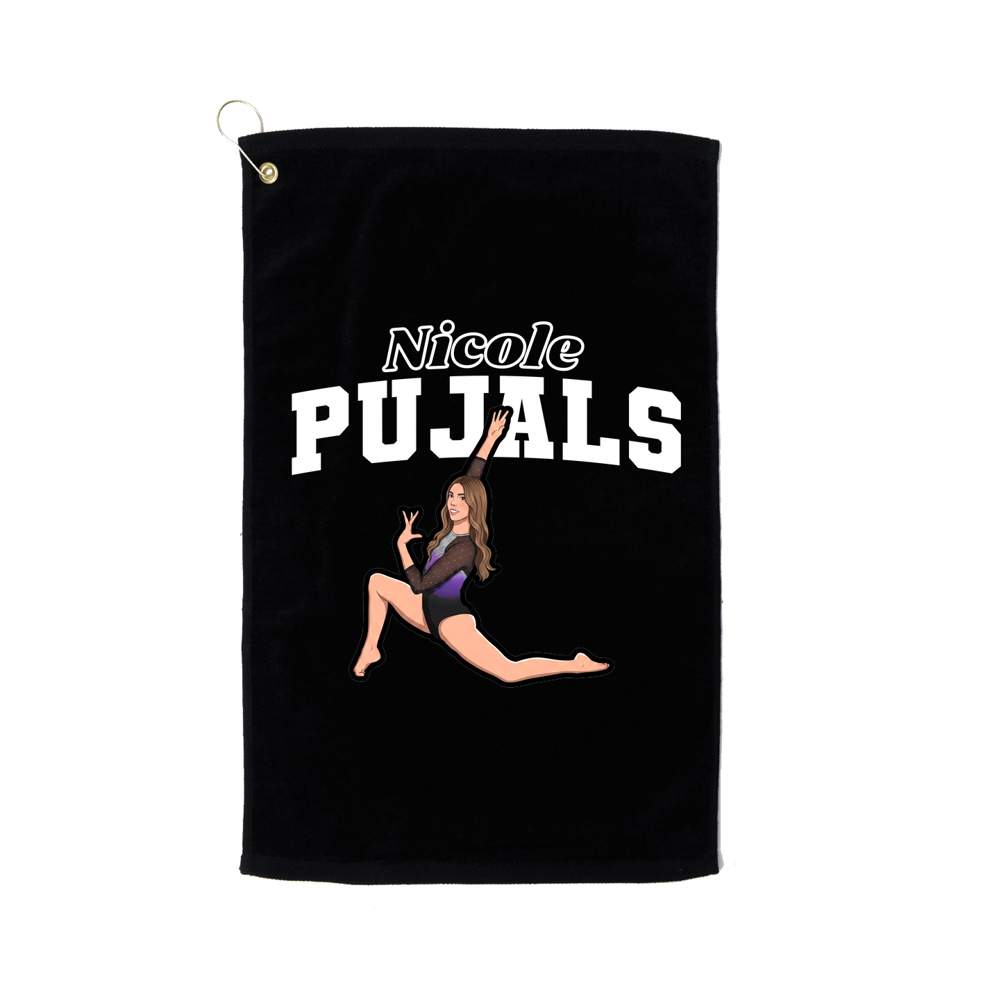 Golf Towel — Name Arch in Black