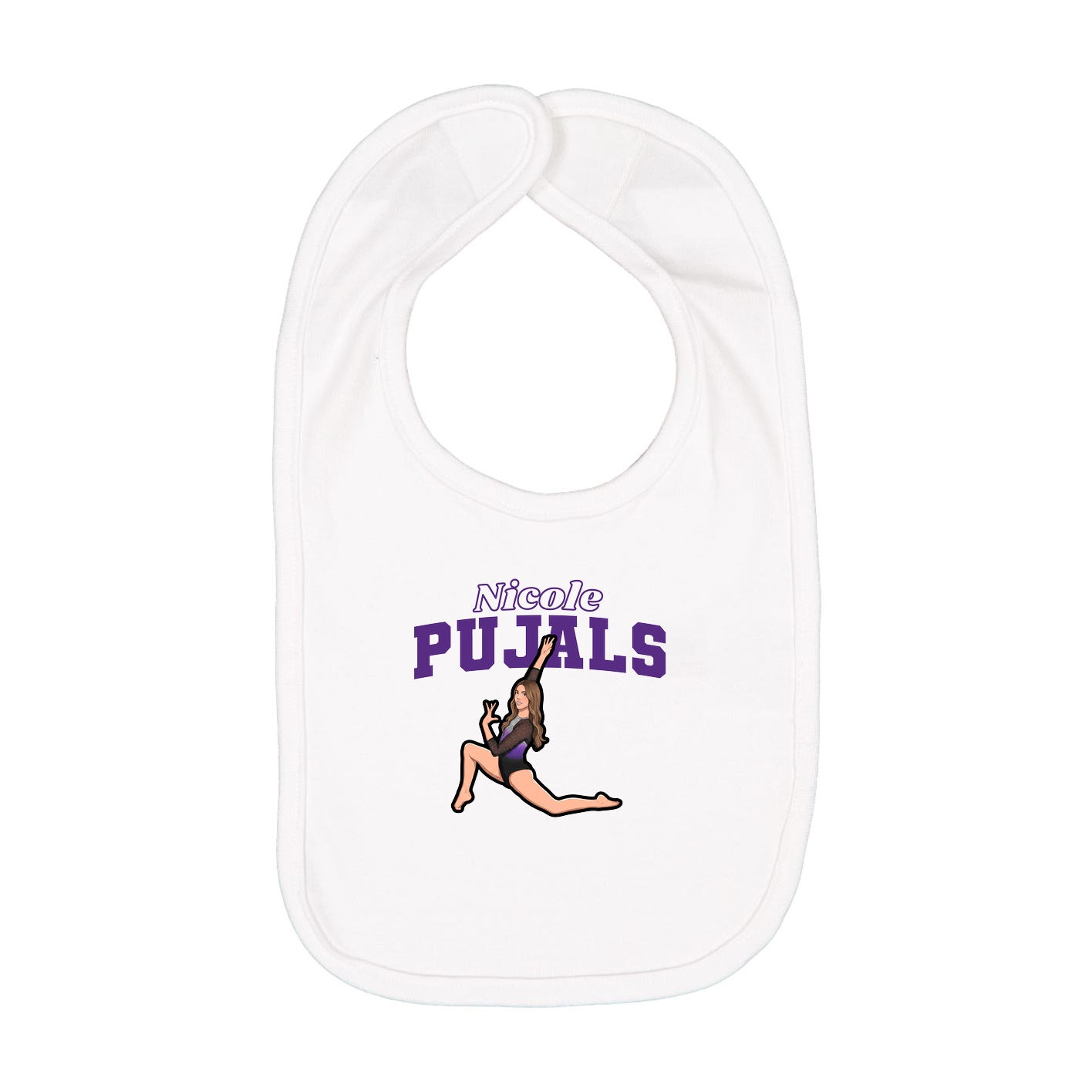 Infant Bib — Name Arch in White