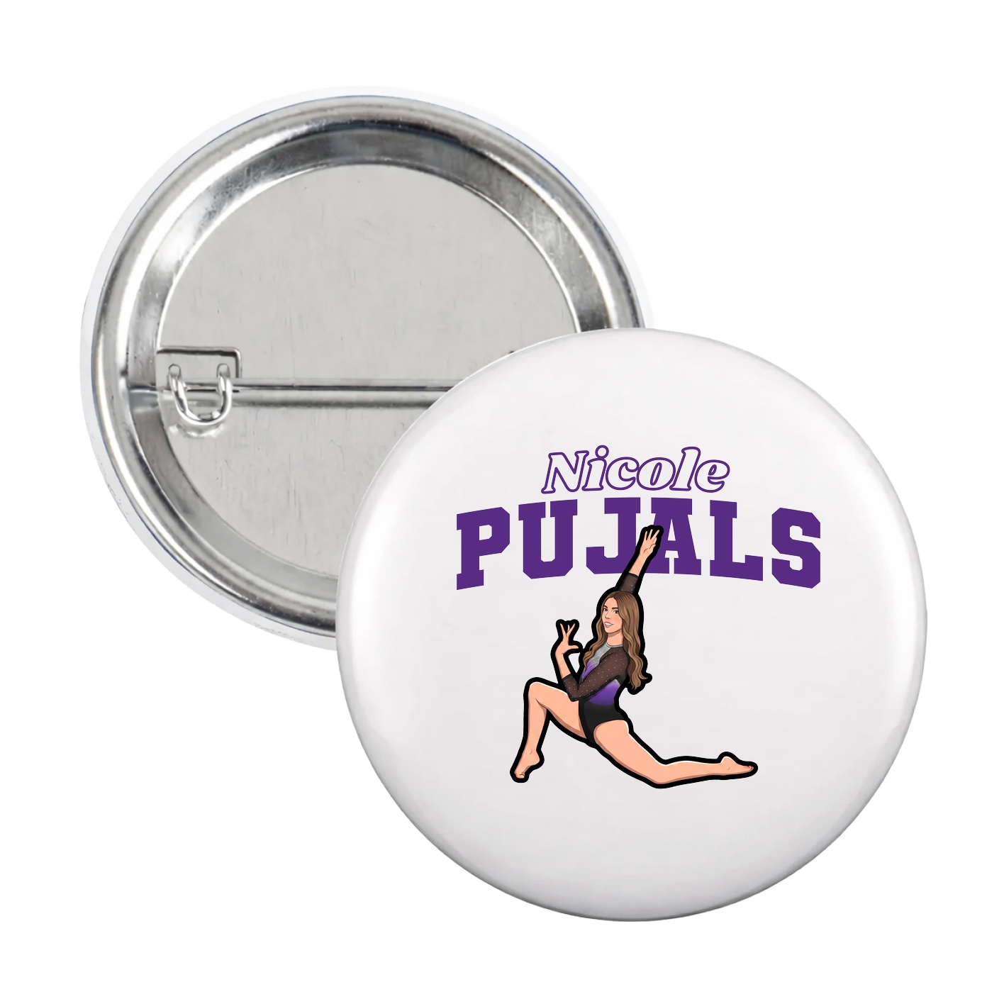 Game Day Button — Name Arch in White
