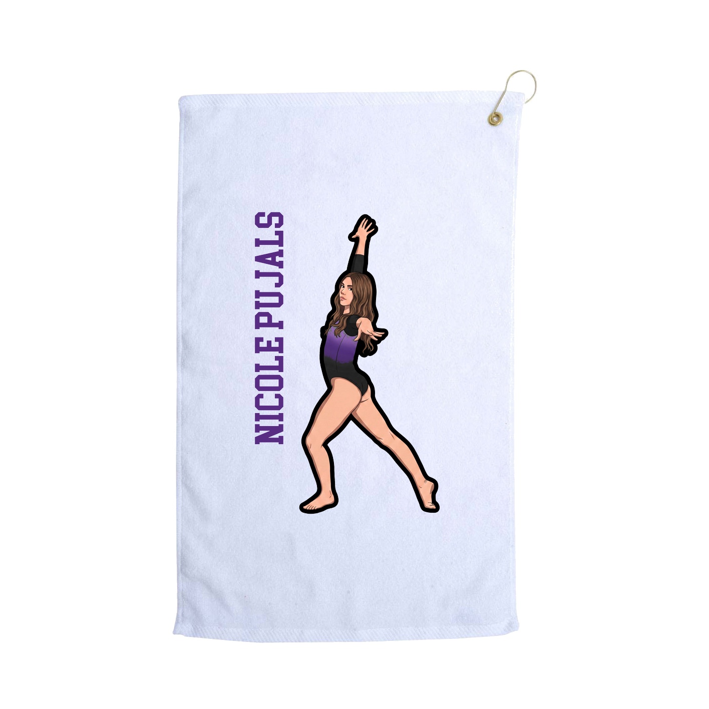 Golf Towel — Name Vertical in White