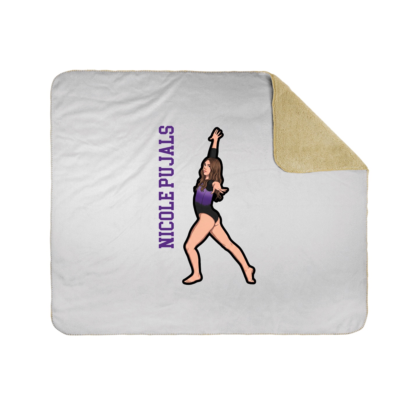 Throw Blanket — Name Vertical in White