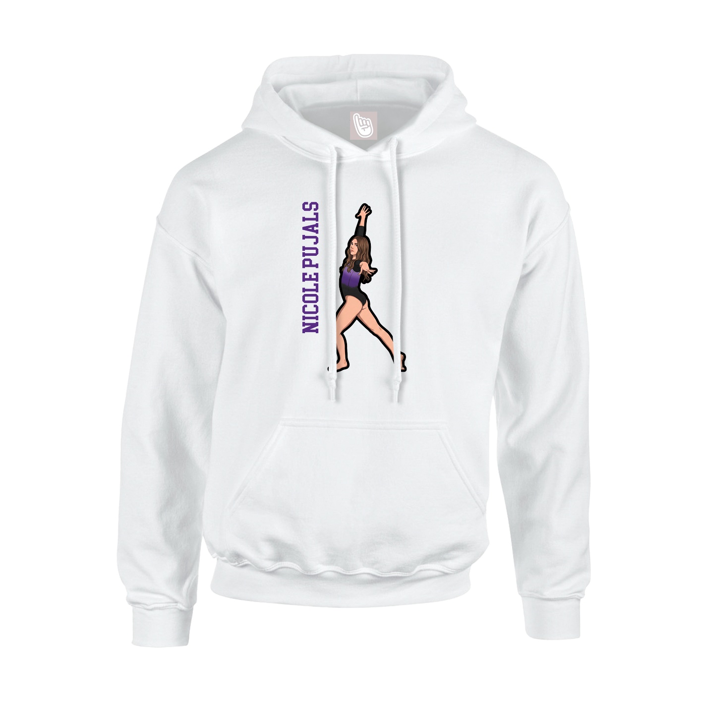 Hoodie — Name Vertical in White