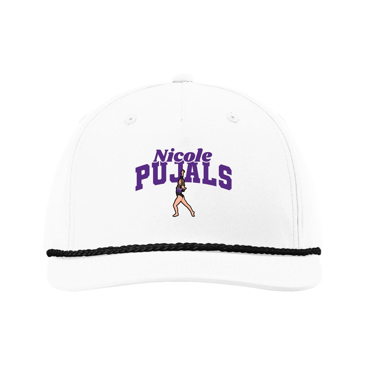 Five-Panel Classic Rope Cap — Signature Arch in White