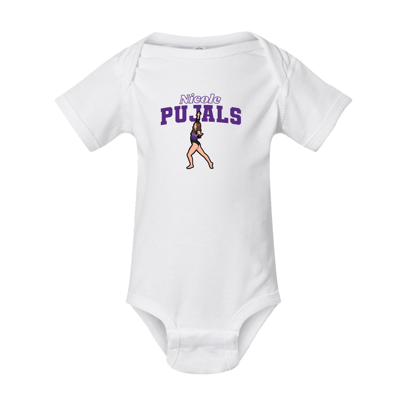 Baby Onesie — Name Arch in White
