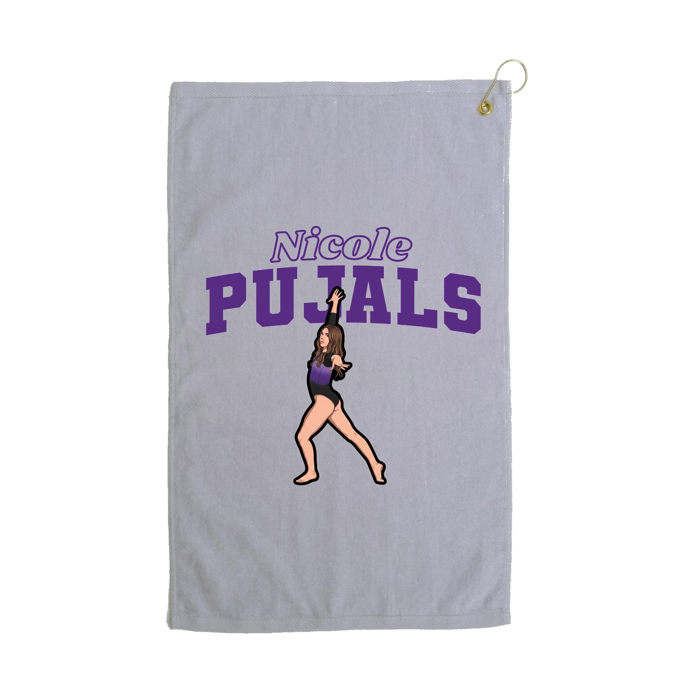 Golf Towel — Name Arch in Grey