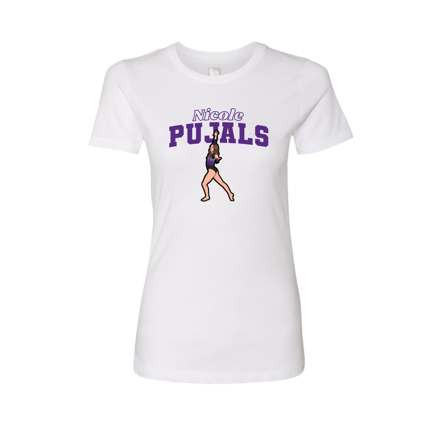 Fitted Women's Tee — Name Arch in White