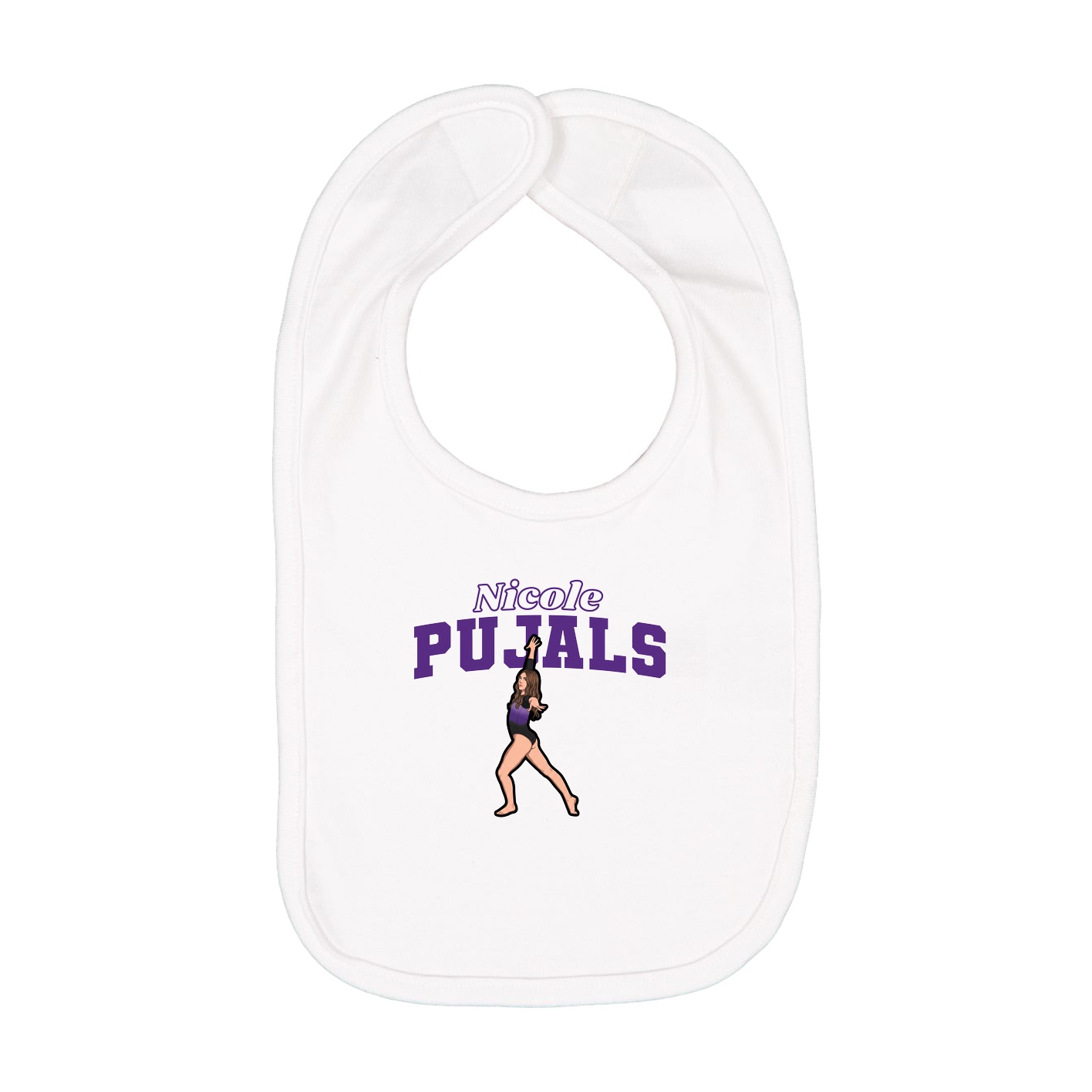 Infant Bib — Name Arch in White